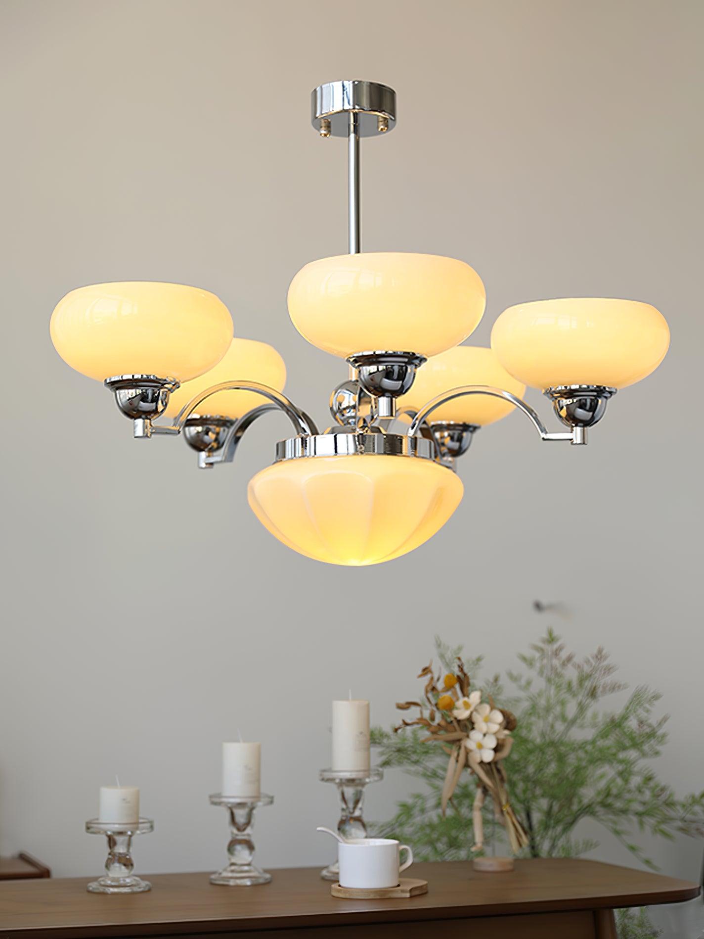 Lustra Lustre Warre Nickel Satiné Verre Fer
