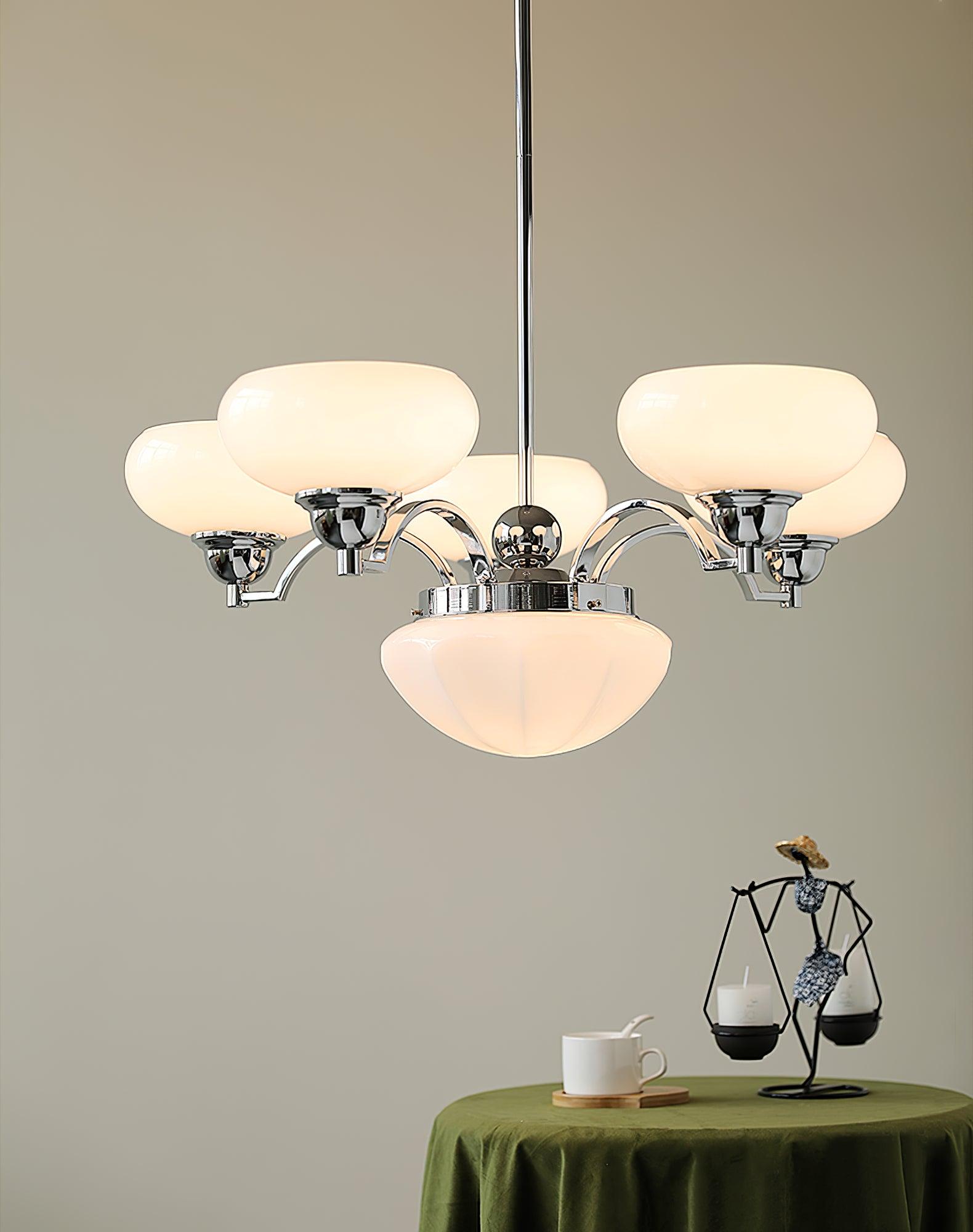 Lustra Lustre Warre Nickel Satiné Verre Fer