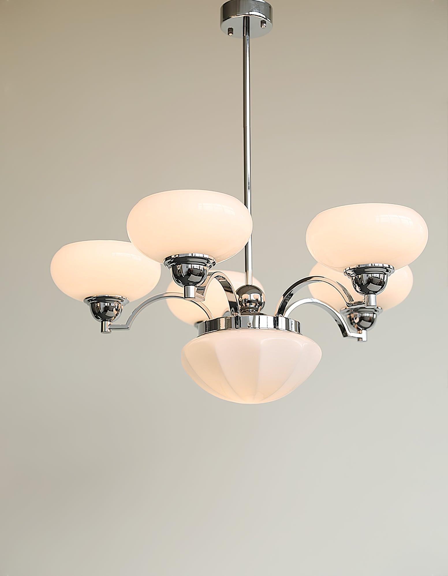 Lustra Lustre Warre Nickel Satiné Verre Fer