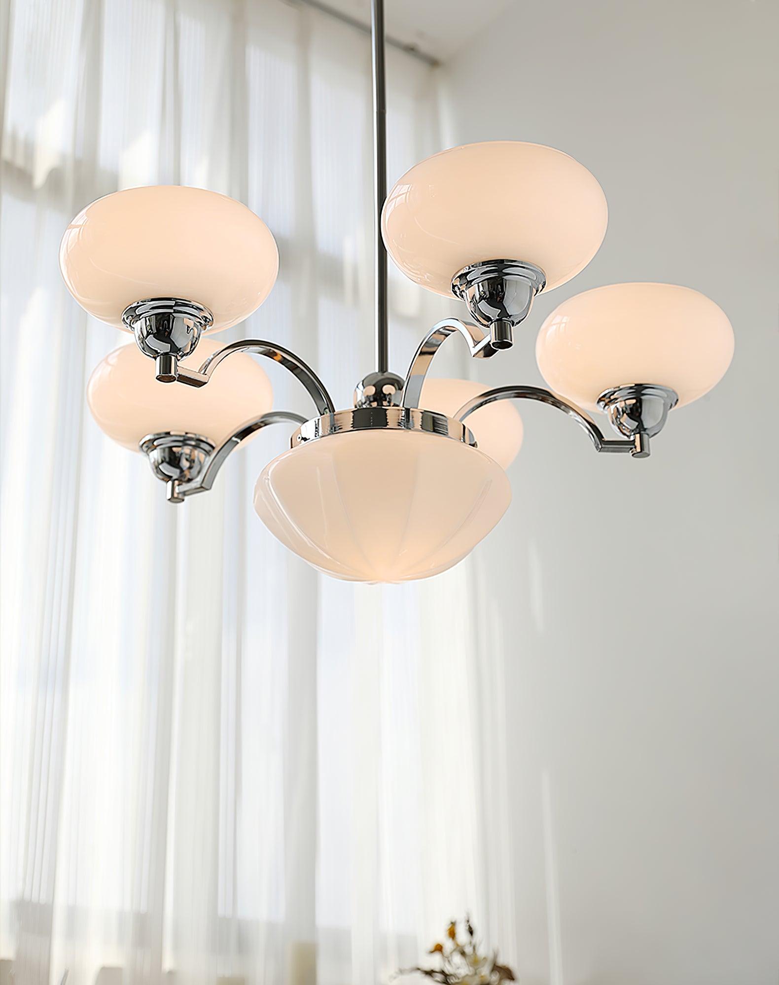 Lustra Lustre Warre Nickel Satiné Verre Fer