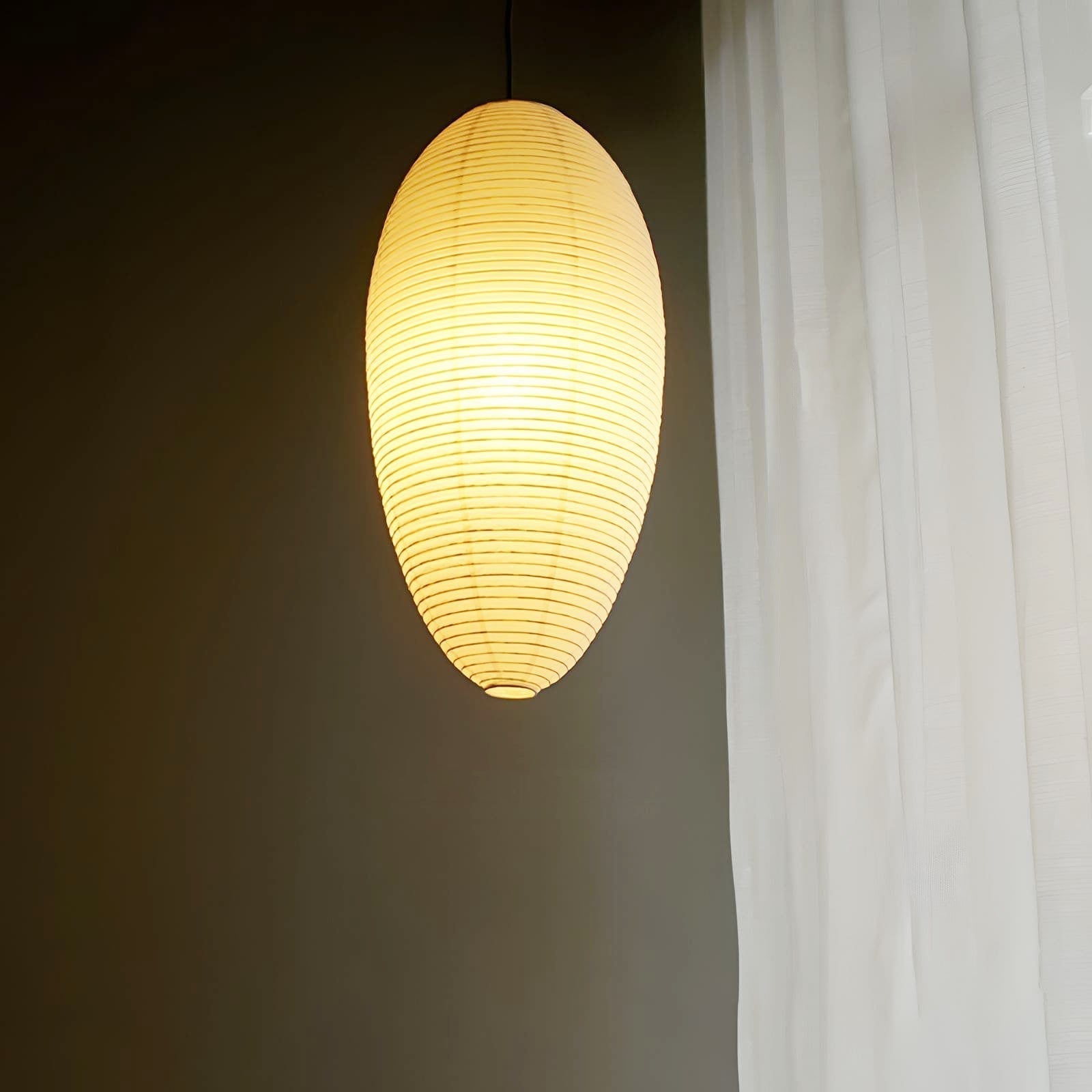 Myraean Moderne Minimaliste Wabi Châtaignier Papier Bambou Pendentif Lampe