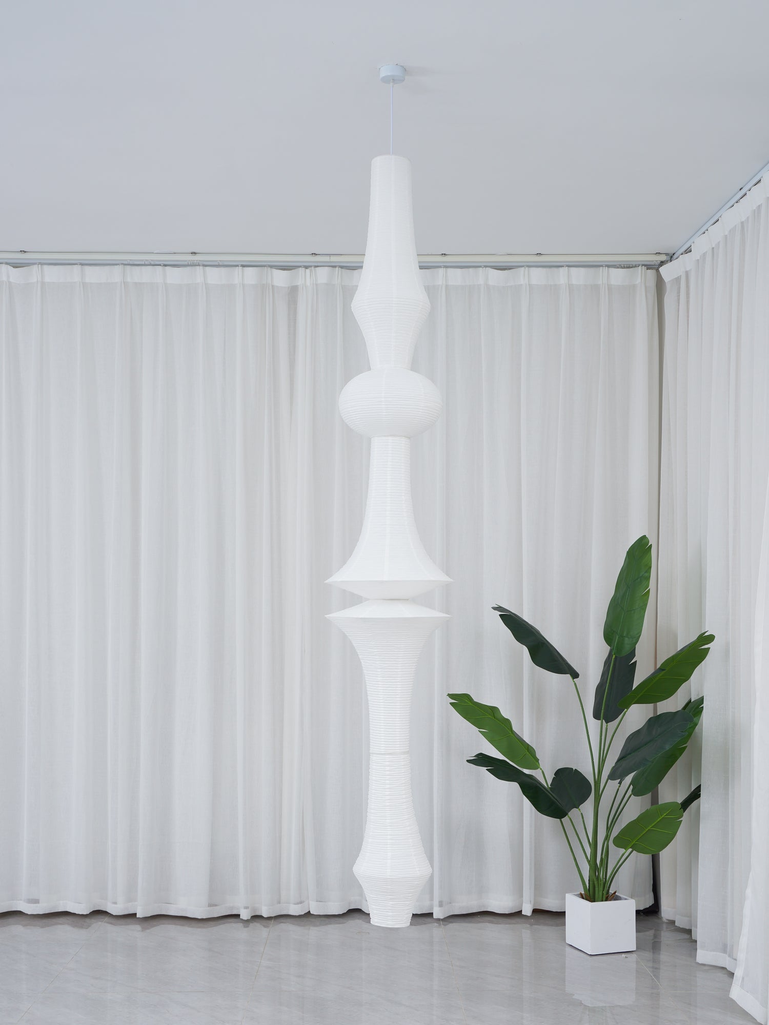 Lustra Suspension Luminaire Papier Washi E pour Salon