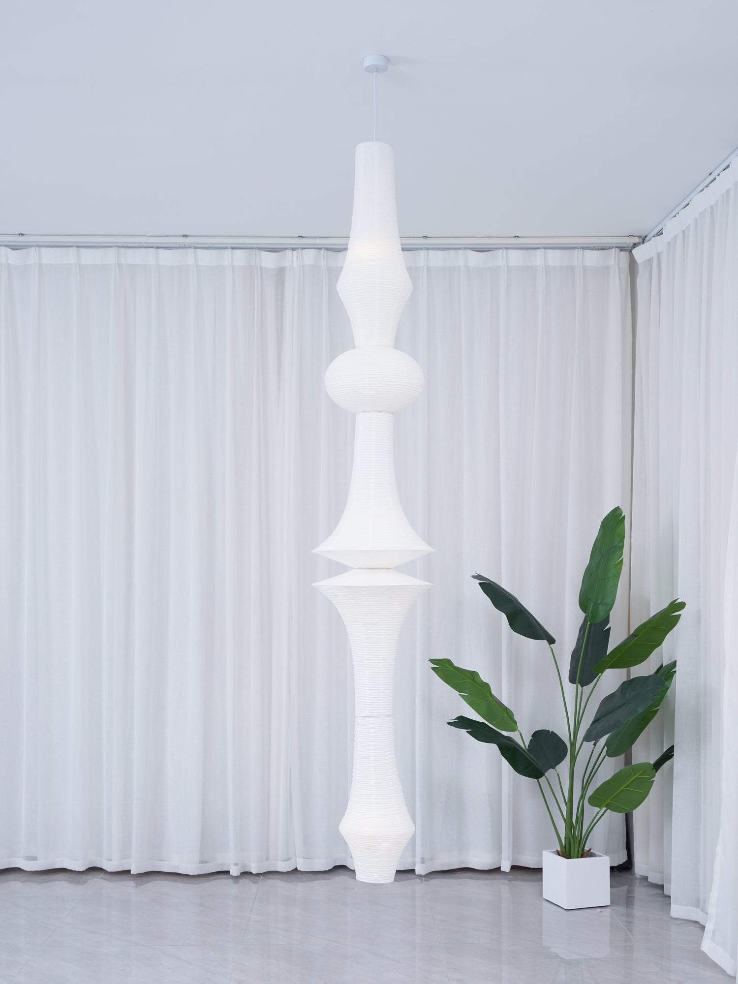Lustra Suspension Luminaire Papier Washi E pour Salon