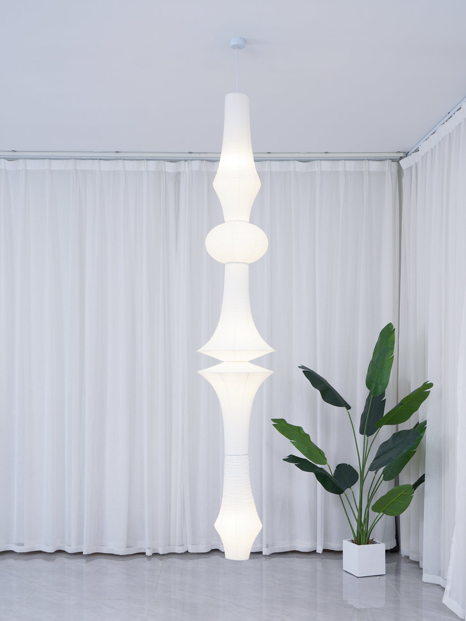 Lustra Suspension Luminaire Papier Washi E pour Salon