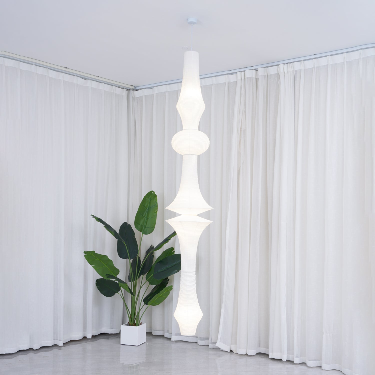 Lustra Suspension Luminaire Papier Washi E pour Salon