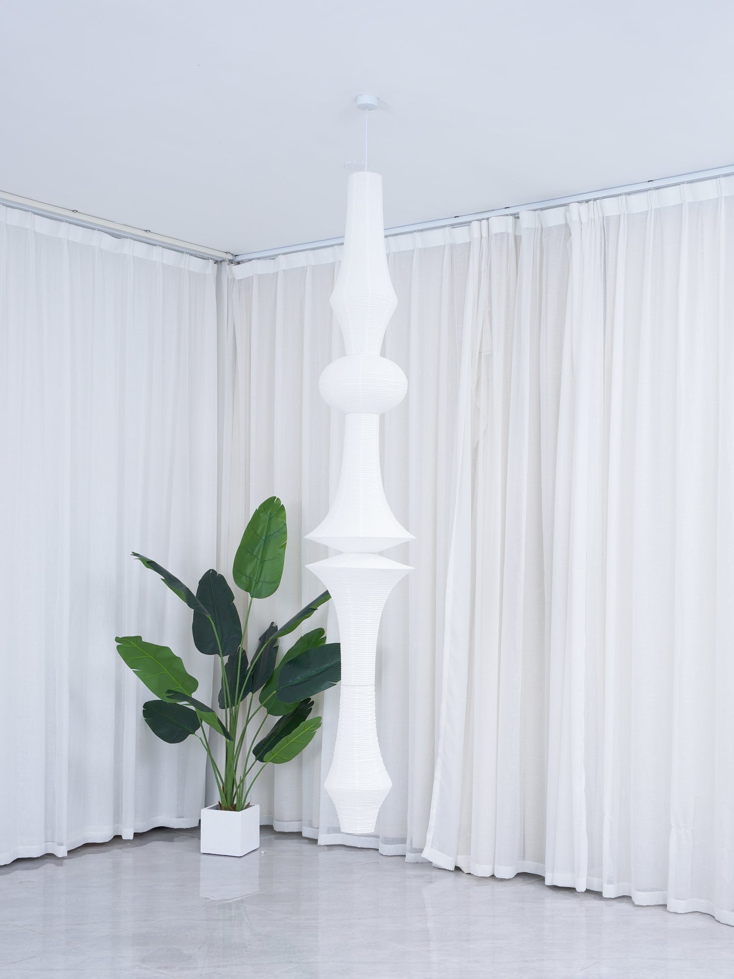 Lustra Suspension Luminaire Papier Washi E pour Salon