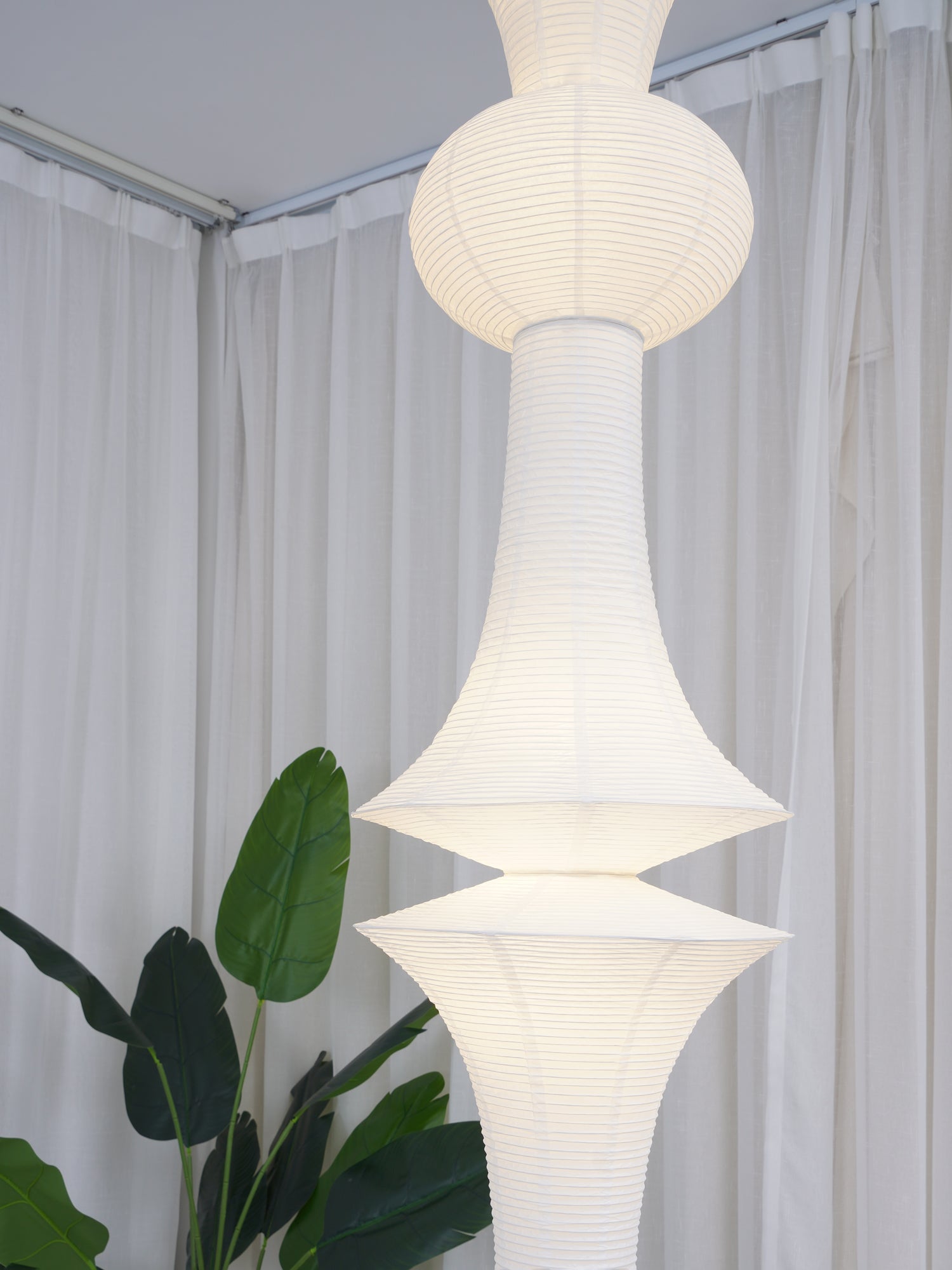 Lustra Suspension Luminaire Papier Washi E pour Salon