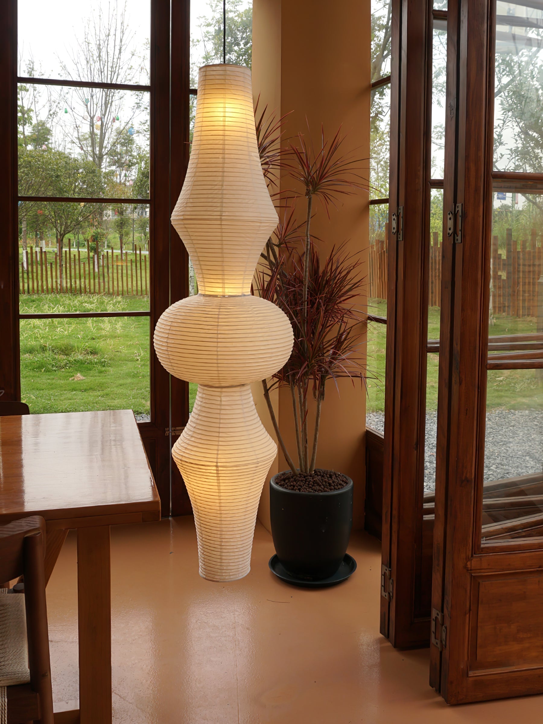 Lustra Suspension Luminaire Papier Washi E pour Salon