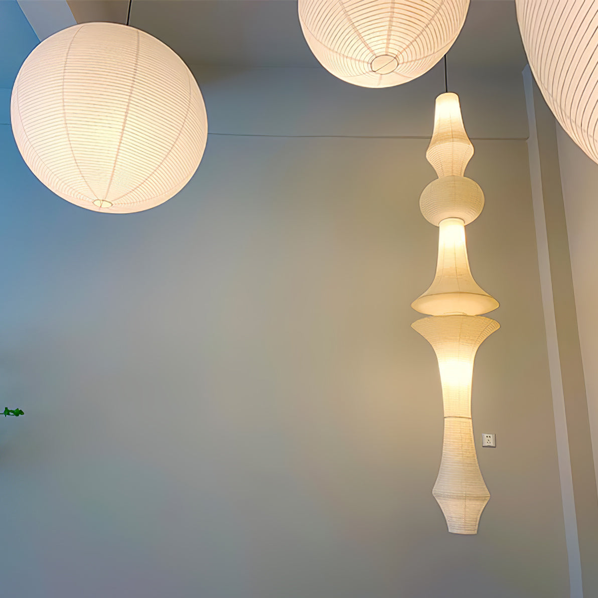 Lustra Suspension Luminaire Papier Washi E pour Salon