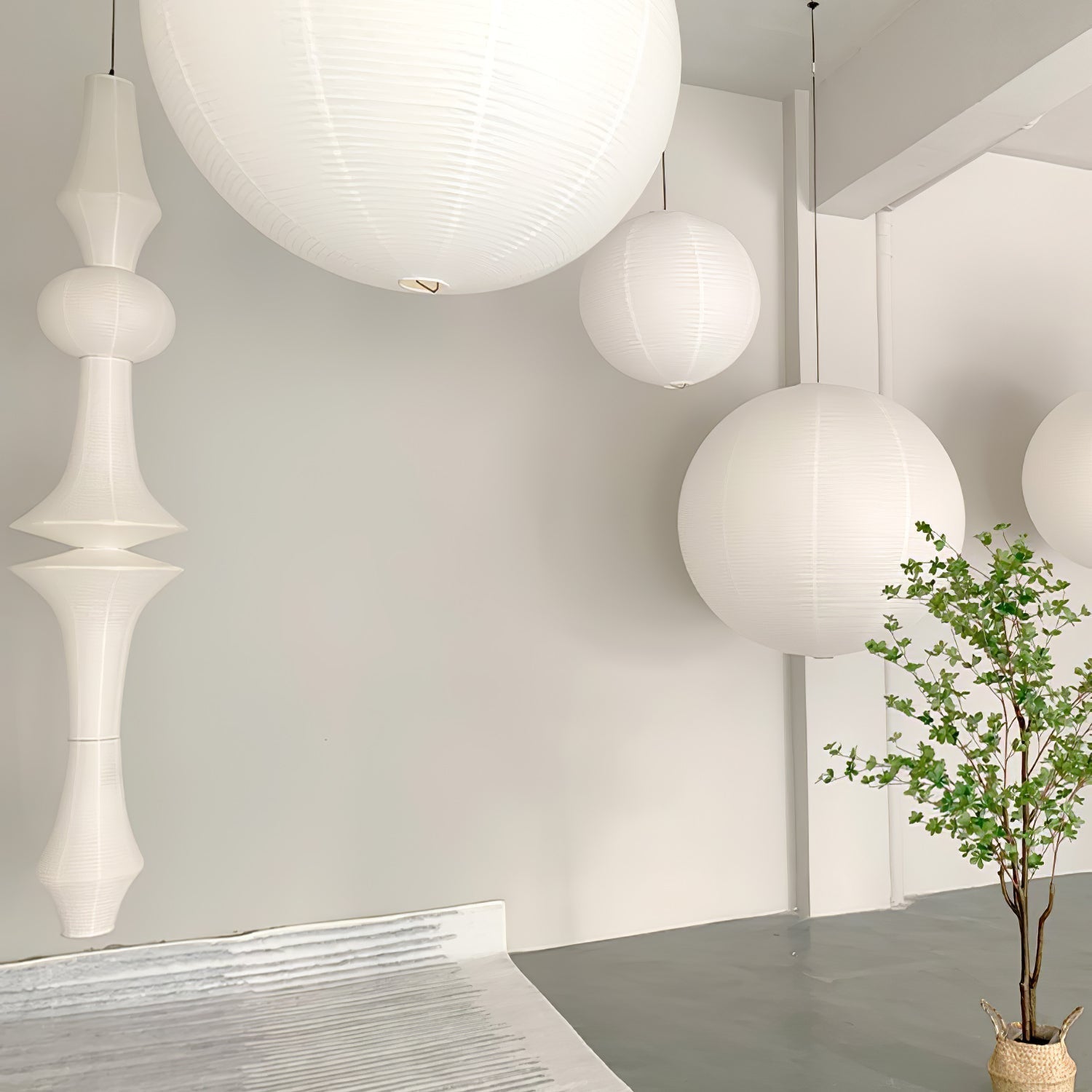 Lustra Suspension Luminaire Papier Washi E pour Salon