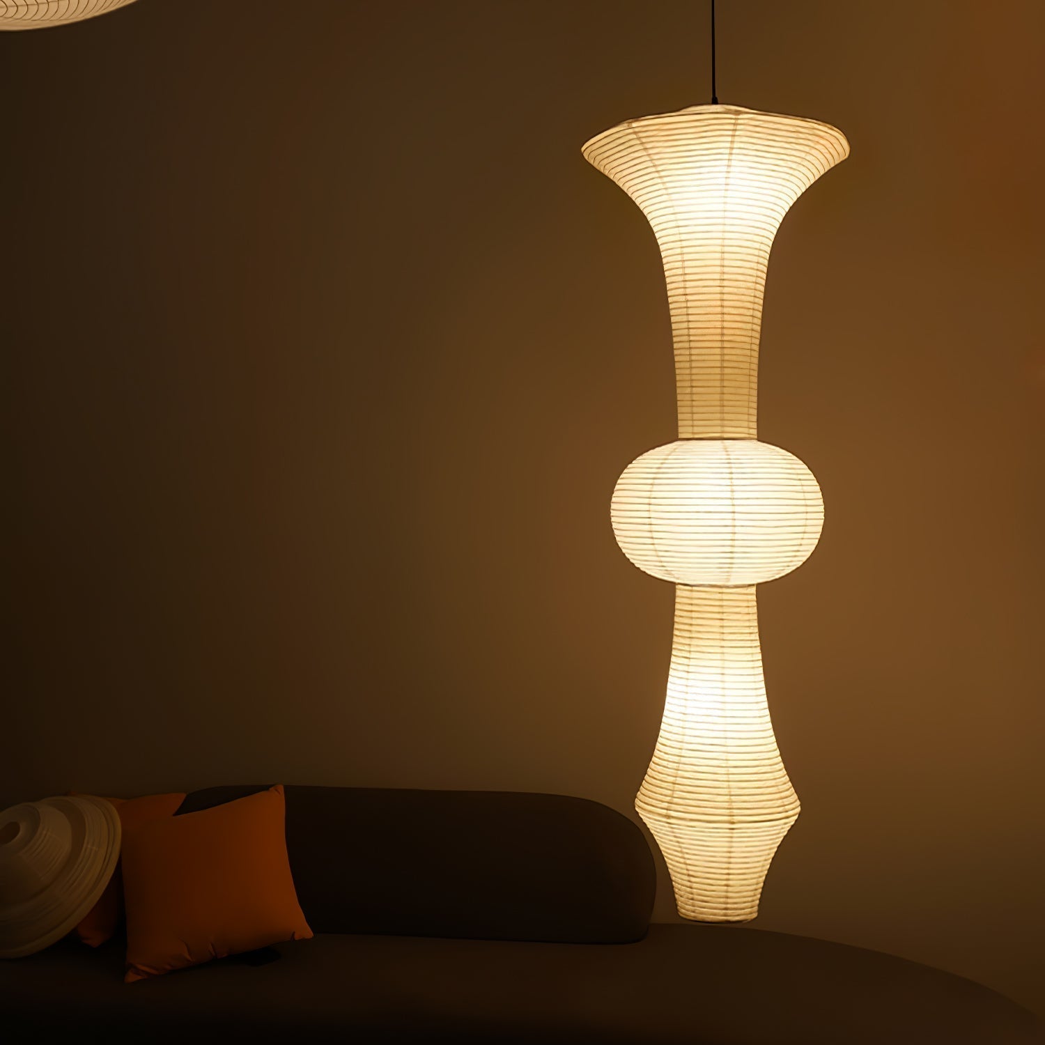 Lustra Suspension Luminaire Papier Washi E pour Salon