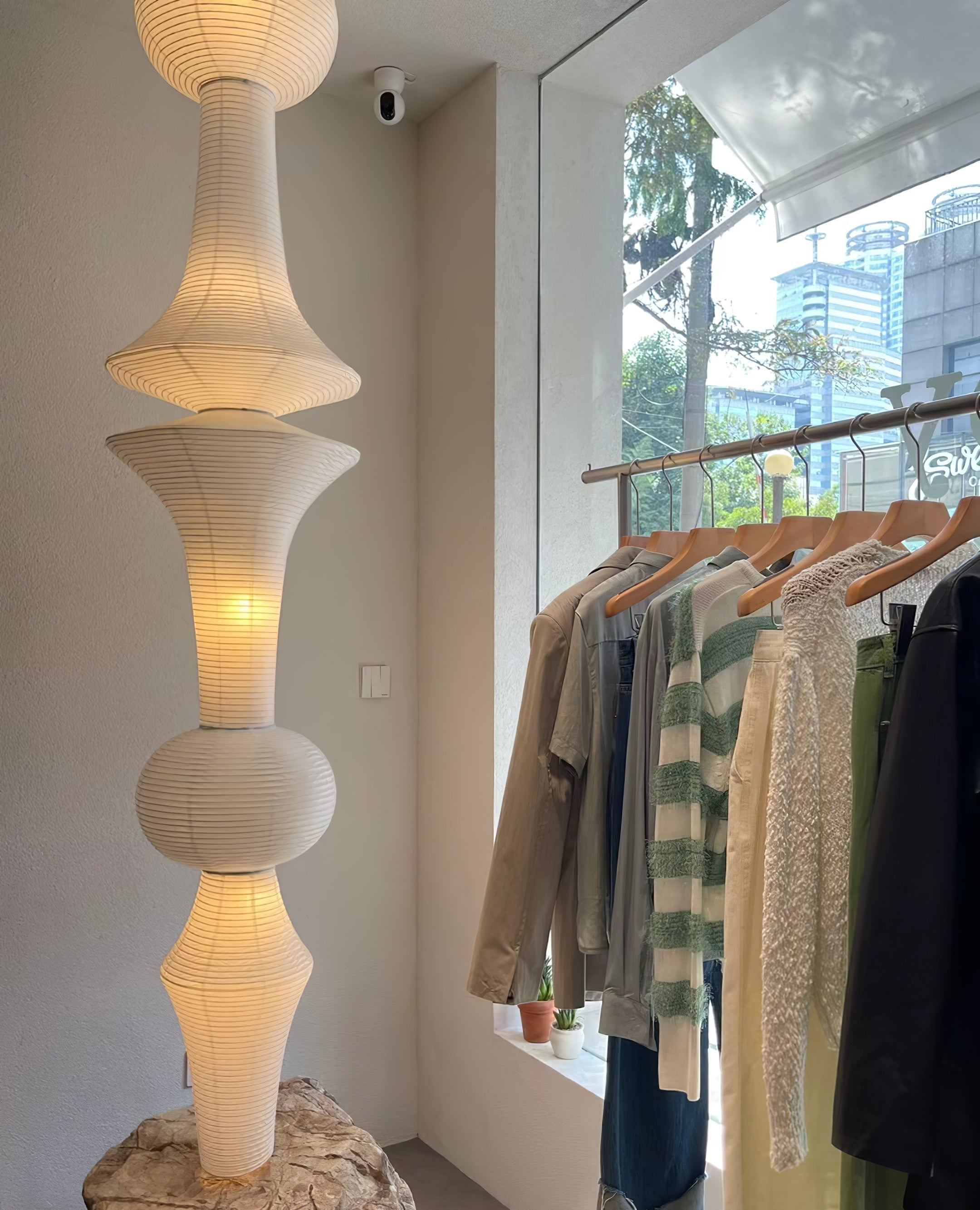 Lustra Suspension Luminaire Papier Washi E pour Salon