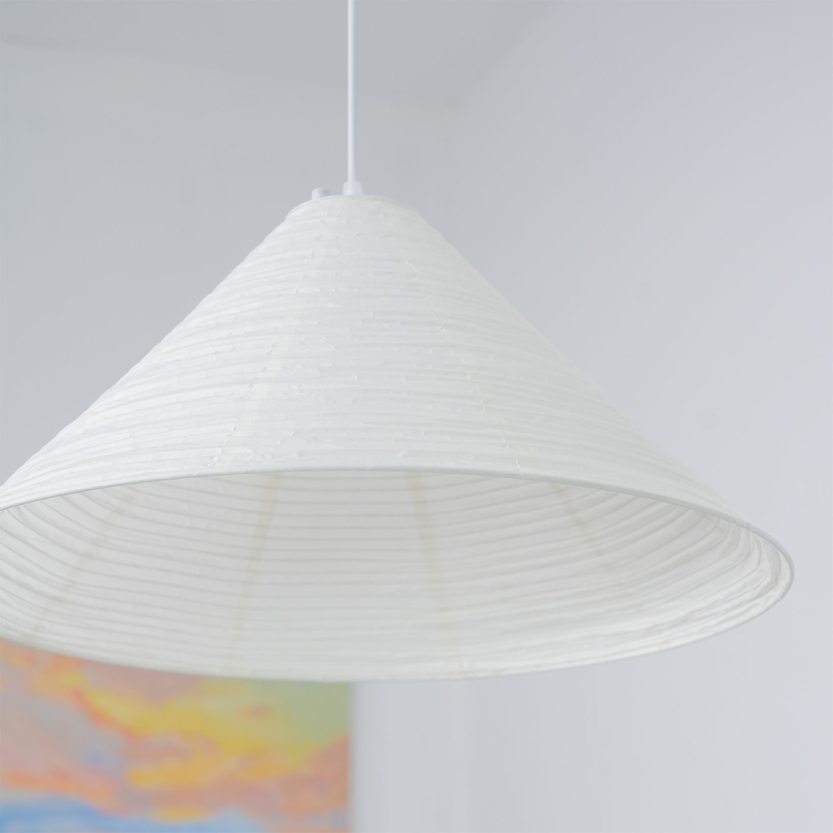 Conic Suspension Lampe Pyramidale en Papier
