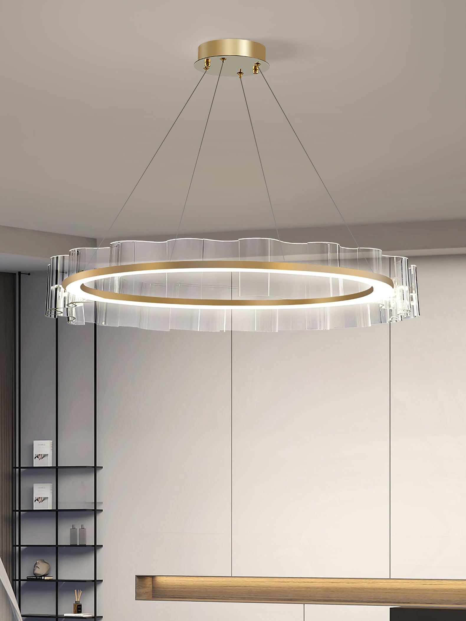 Acoustic Lustre en Verre Luxueux Moderne