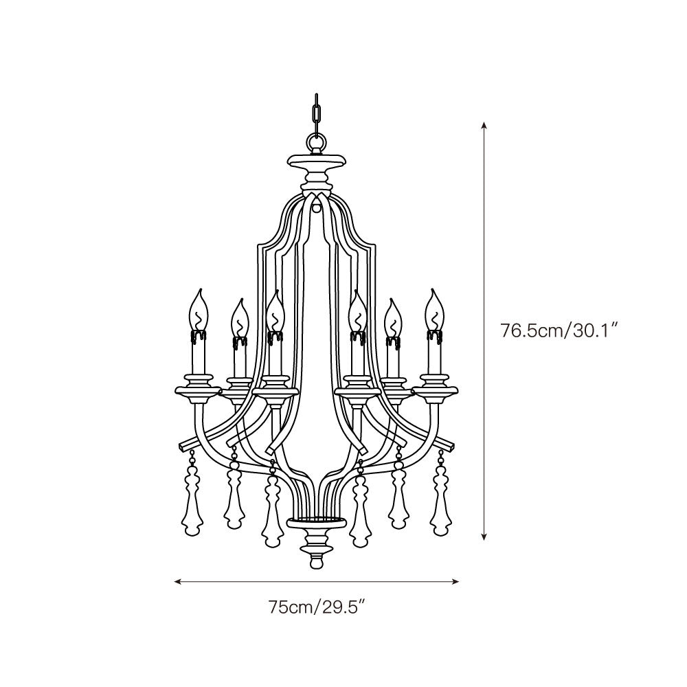 Arsoliel Lustre Métal Bois Luxe Vintage