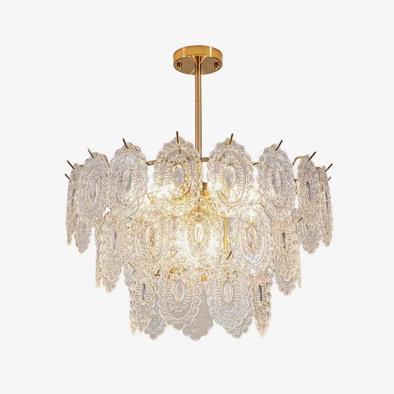 Lustra Lustre Vague en Verre et Fer Forgé Élégant