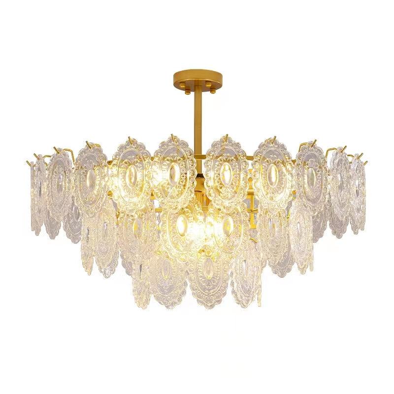 Lustra Lustre Vague en Verre et Fer Forgé Élégant