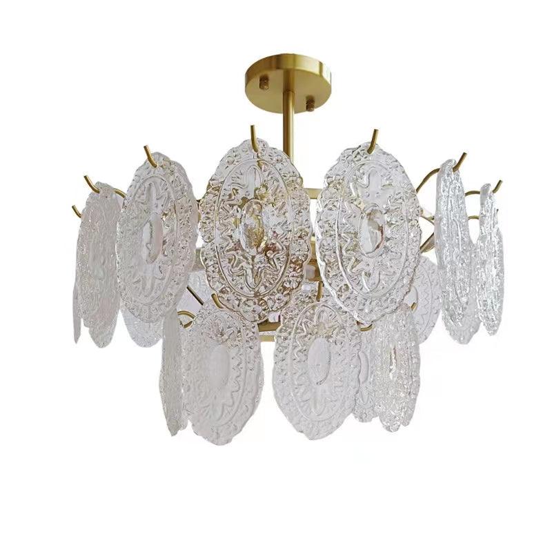Lustra Lustre Vague en Verre et Fer Forgé Élégant
