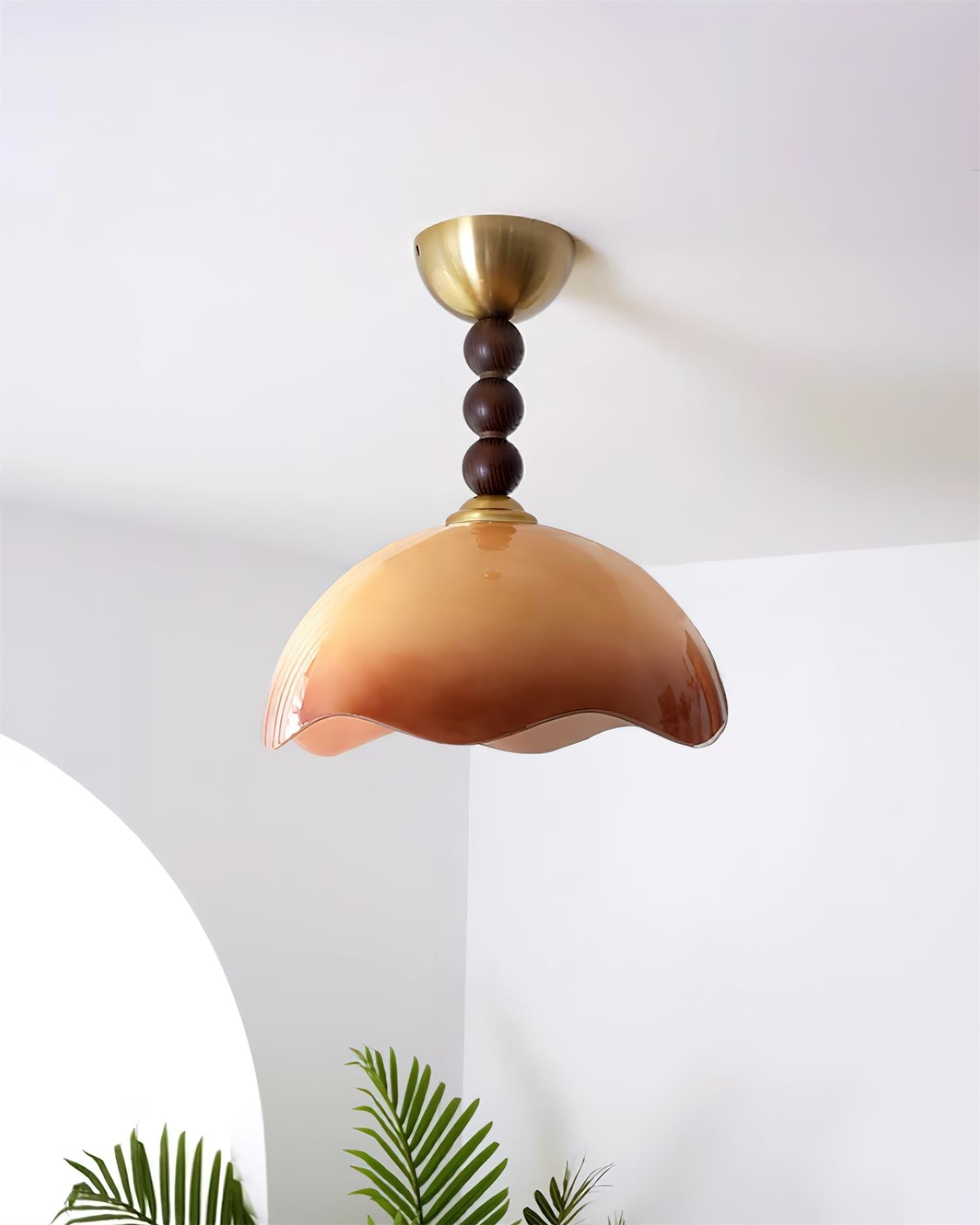 Amberis Plafonnier Verre Ambre Vintage