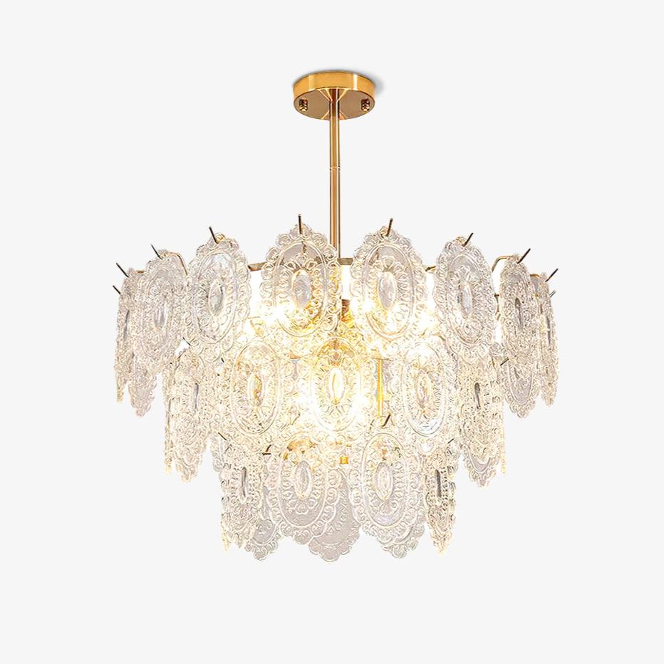 Lustra Lustre Vague en Verre et Fer Forgé Élégant