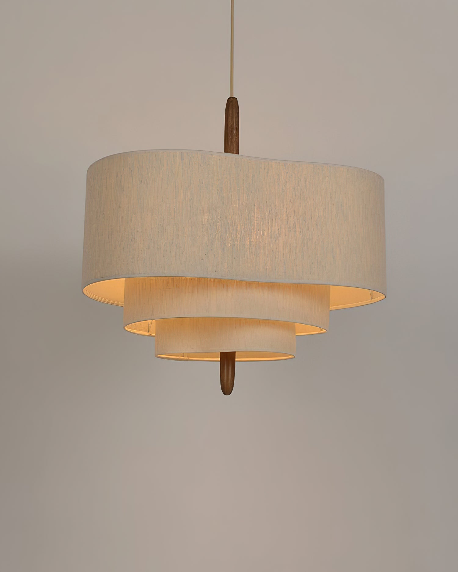 Eldorora Élégance Vague Échelle Bois Tissu Pendentif Lampe
