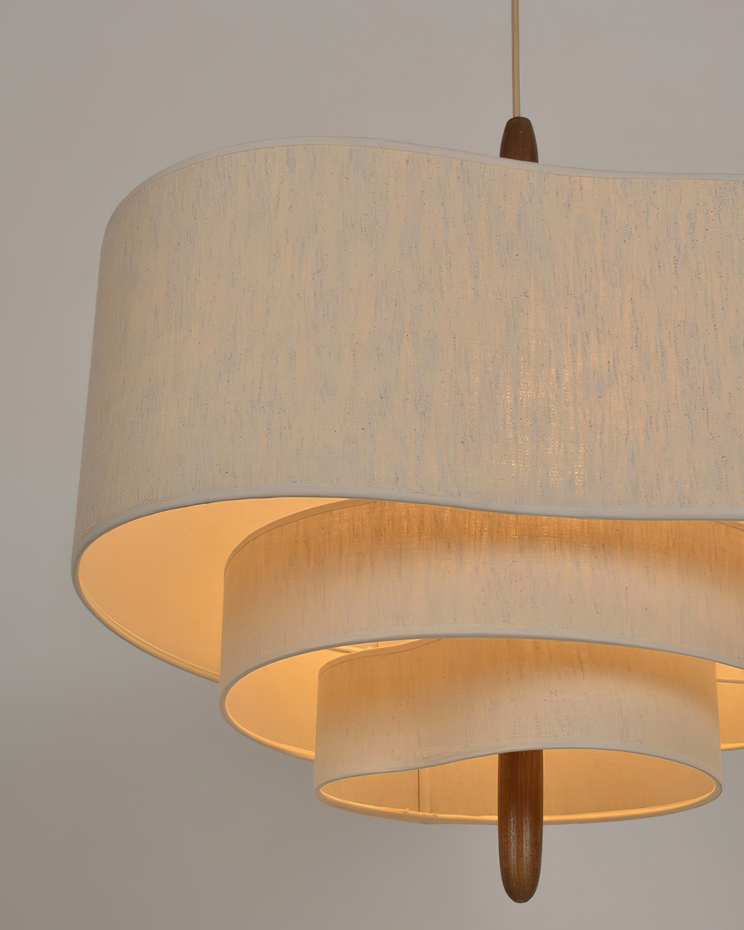 Eldorora Élégance Vague Échelle Bois Tissu Pendentif Lampe