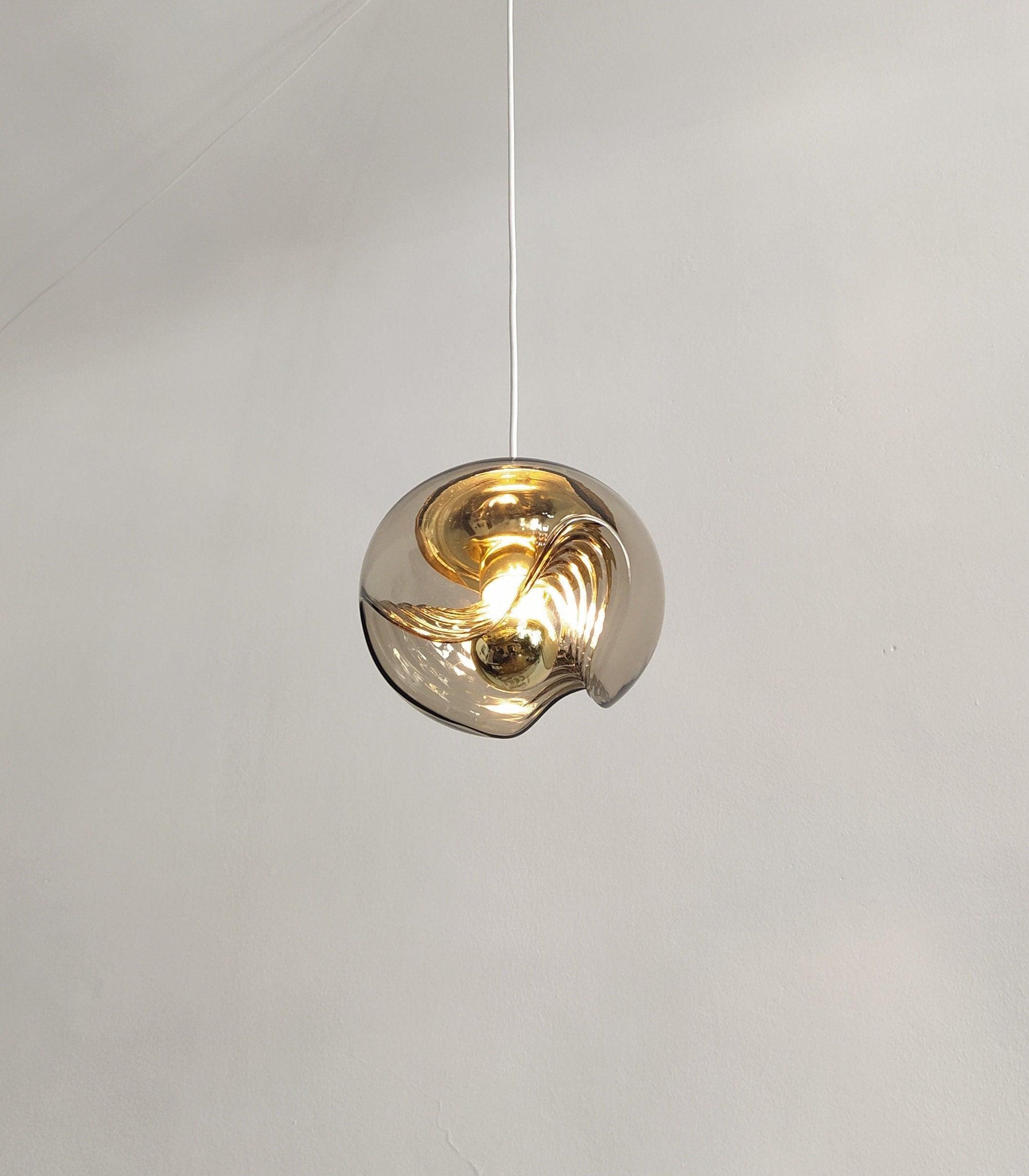 Solara Suspension en Verre Vague Mid-Century Vintage