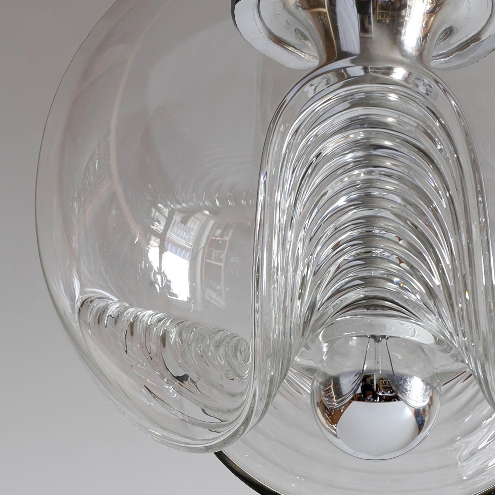 Solara Suspension en Verre Vague Mid-Century Vintage