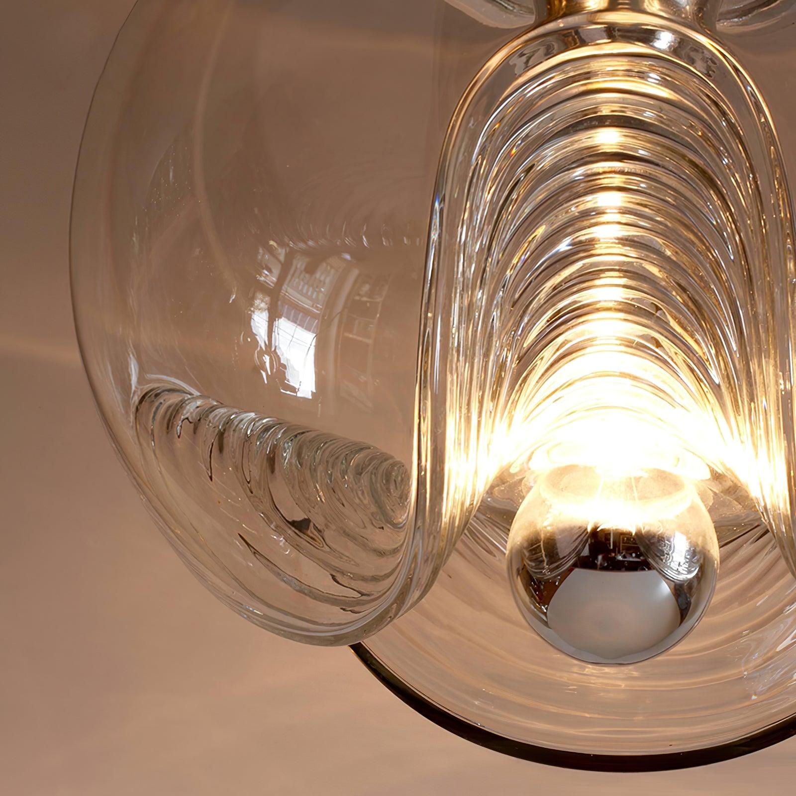 Solara Suspension en Verre Vague Mid-Century Vintage