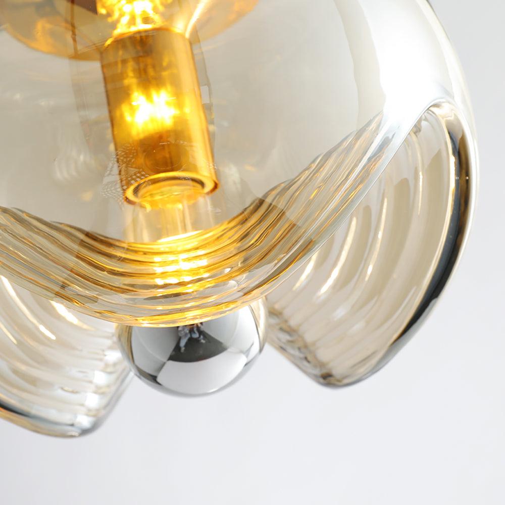 Solara Suspension en Verre Vague Mid-Century Vintage