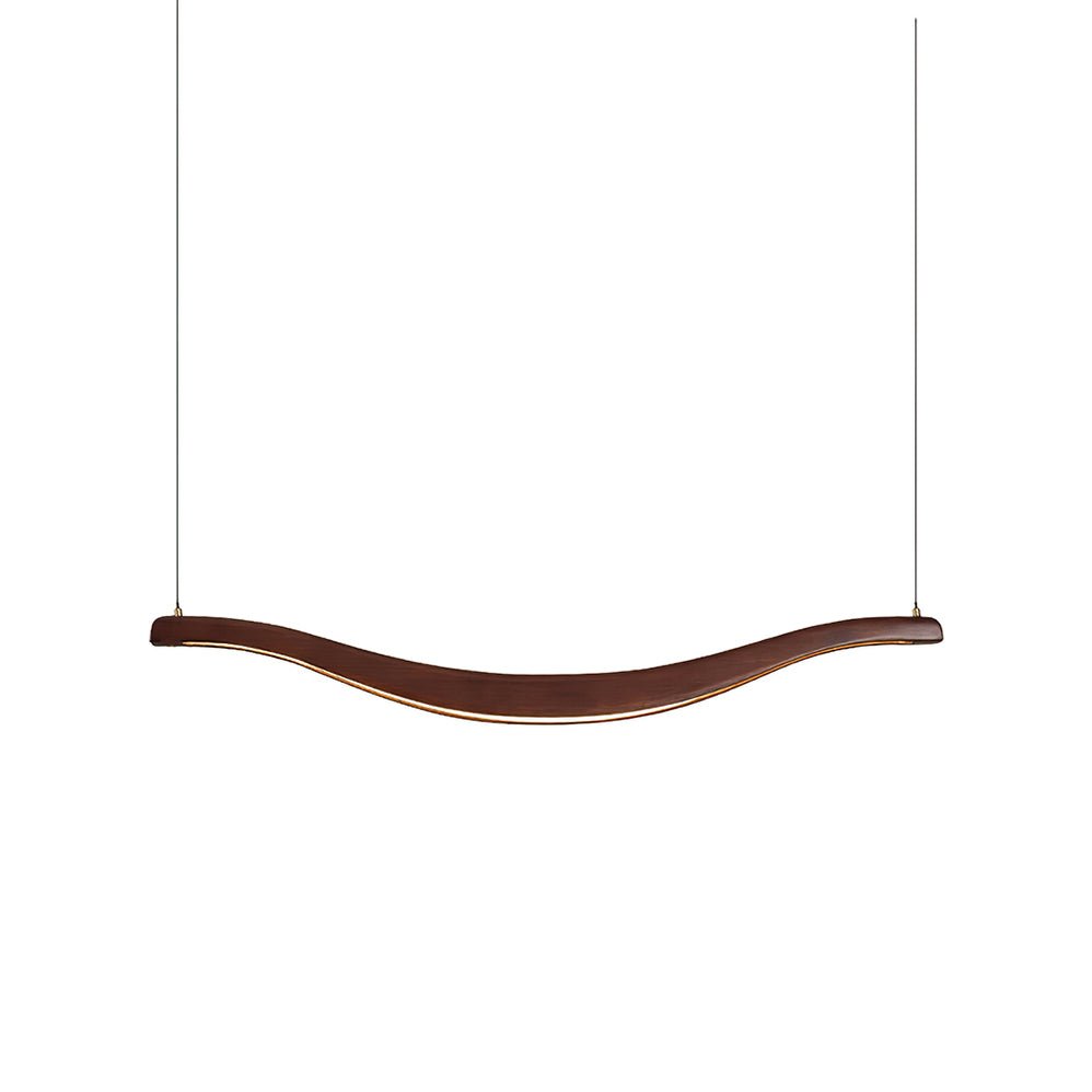 Lustra Lustre Bois Forme Ondulée Élégant