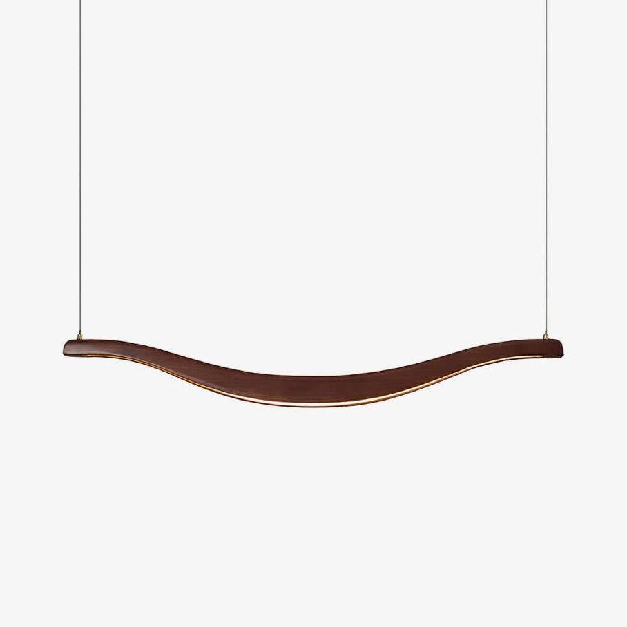 Lustra Lustre Bois Forme Ondulée Élégant