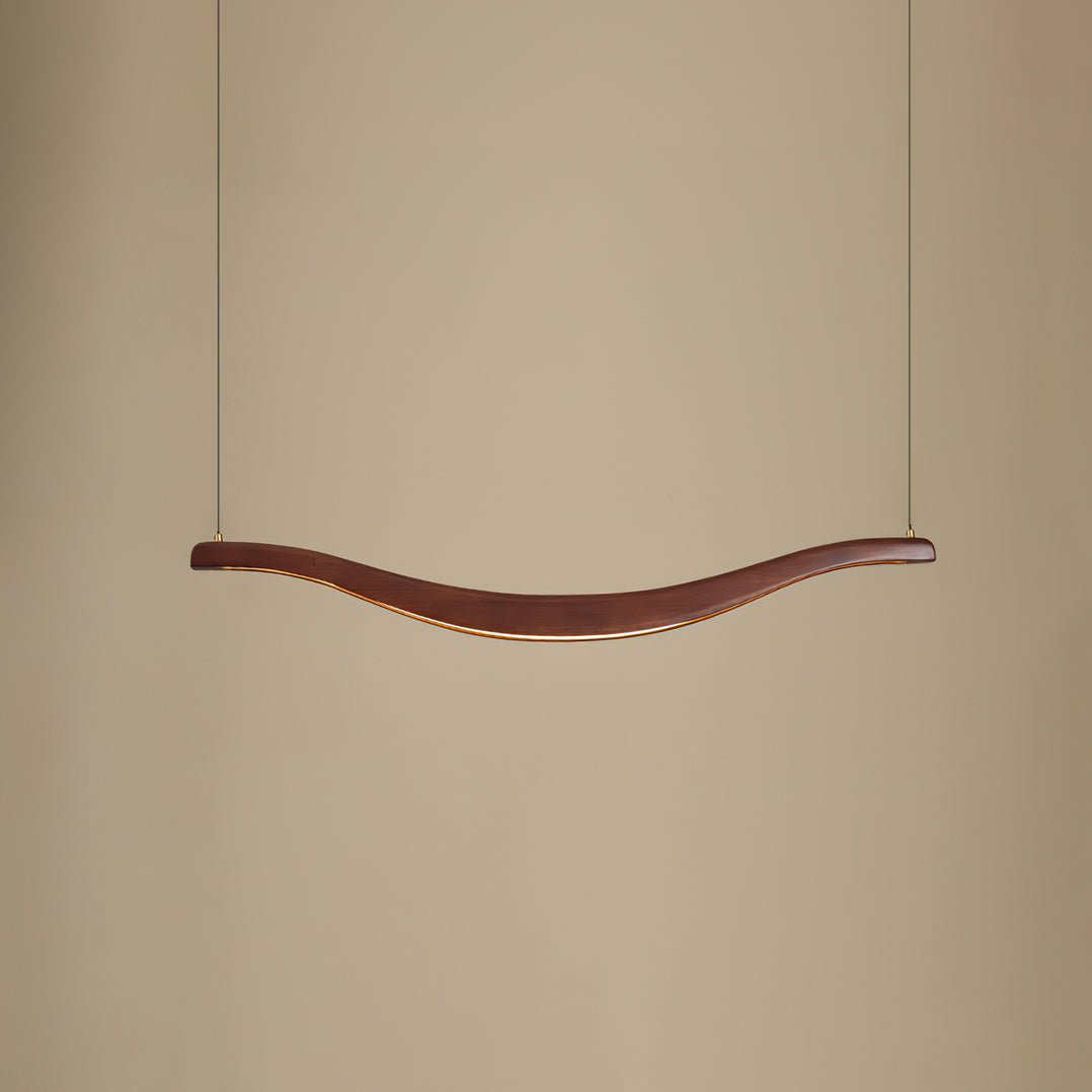 Lustra Lustre Bois Forme Ondulée Élégant