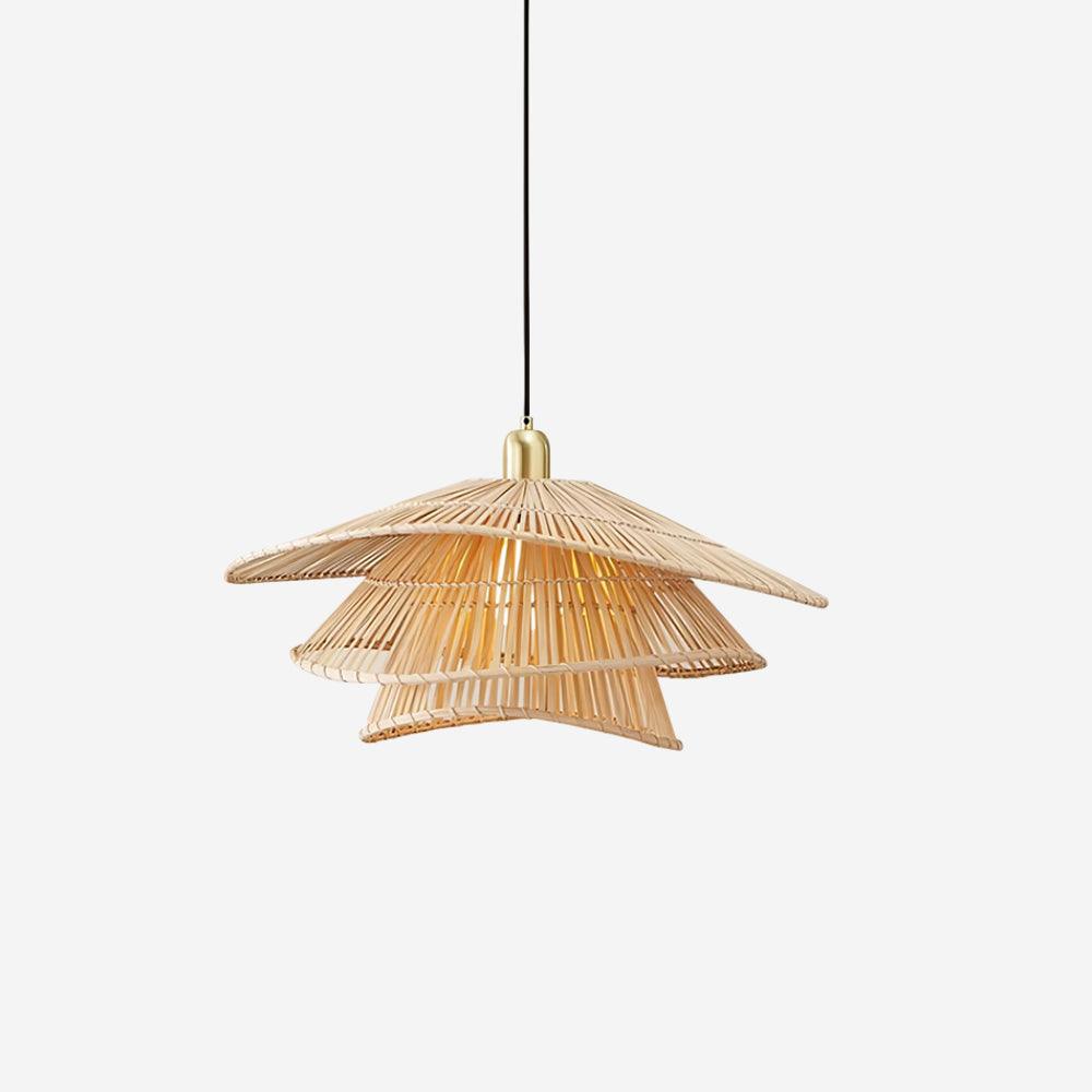 Weaver Lampe Suspendue Rattan Tissé Superposé