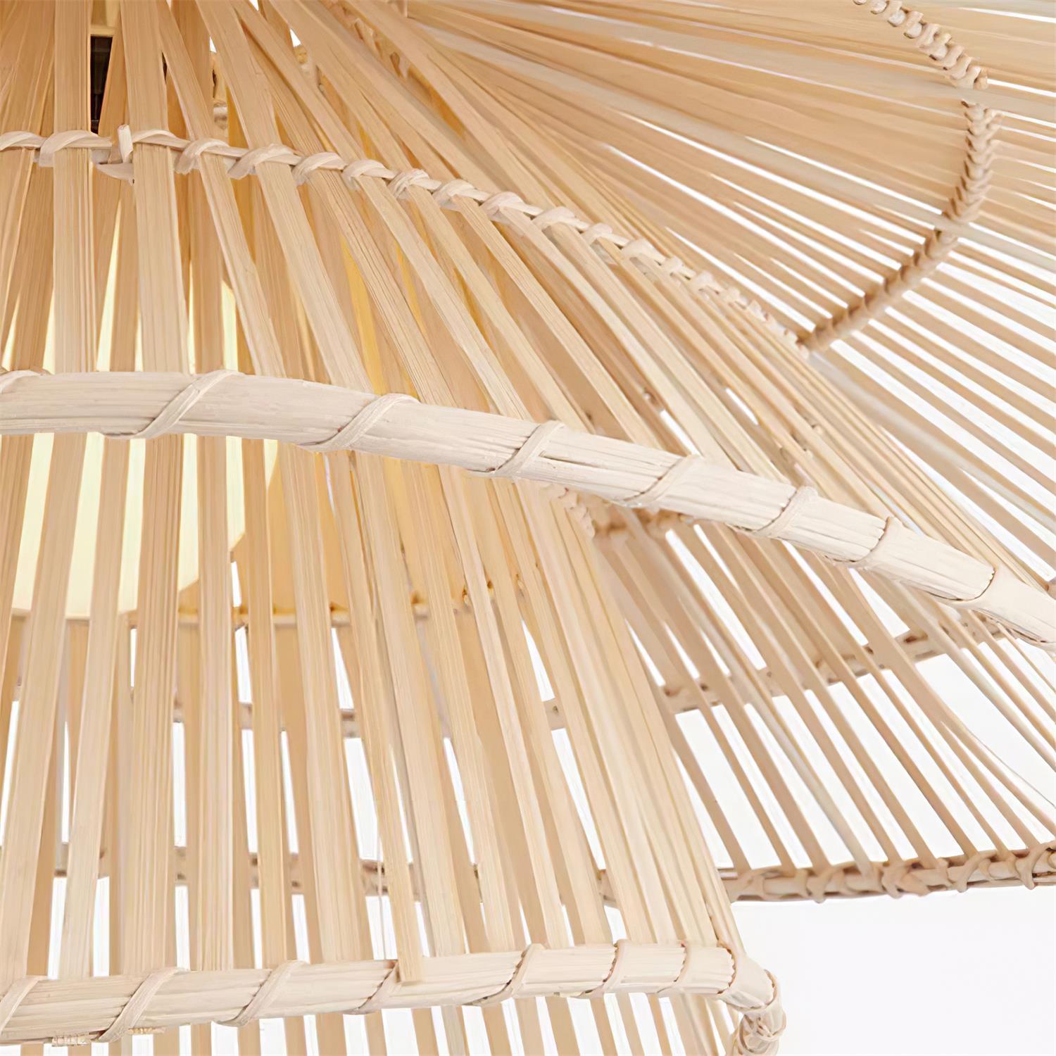 Weaver Lampe Suspendue Rattan Tissé Superposé
