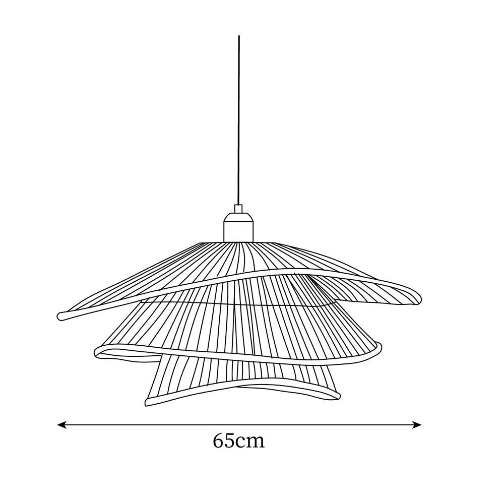 Weaver Lampe Suspendue Rattan Tissé Superposé