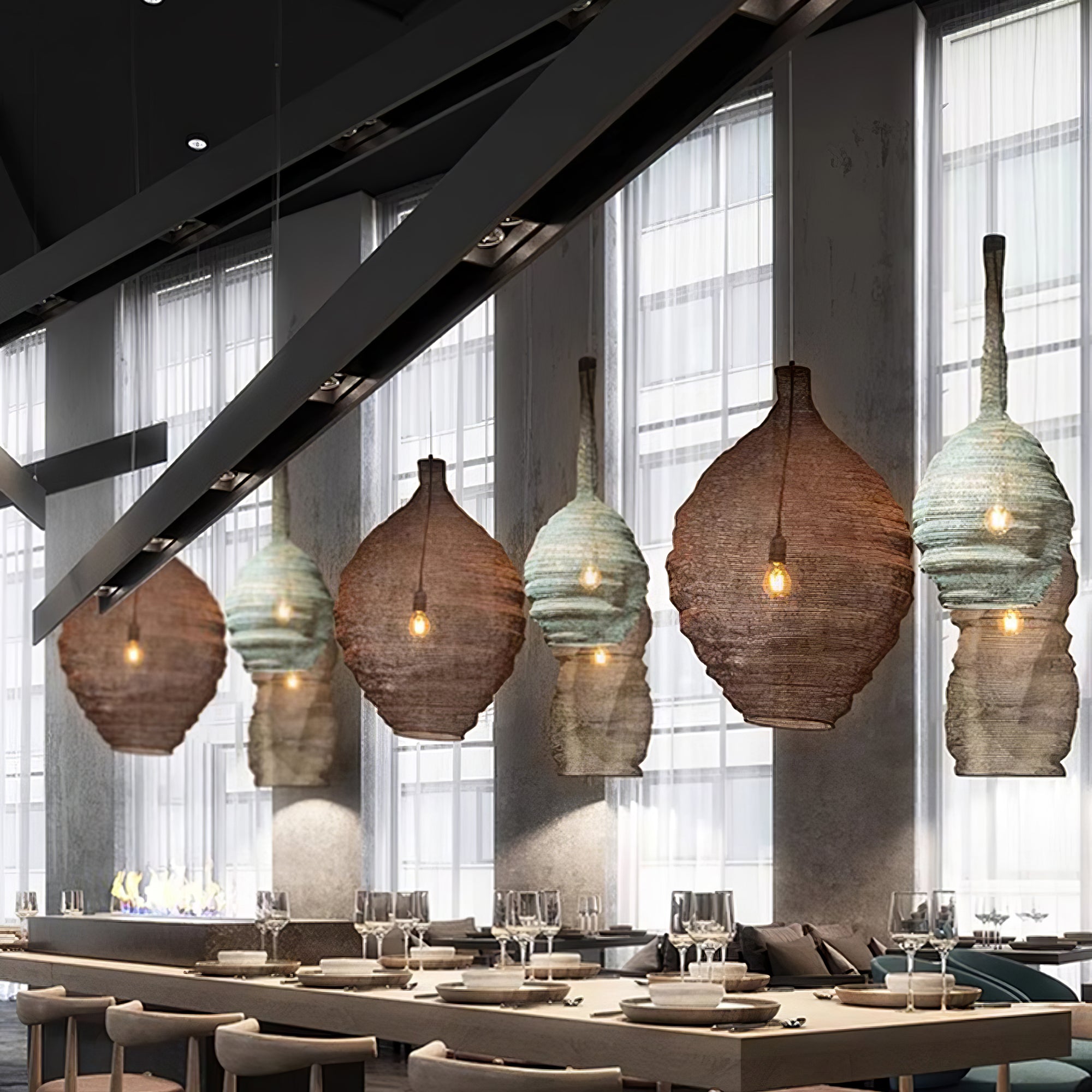 Hive Industriel Fil Pendentif Lampes