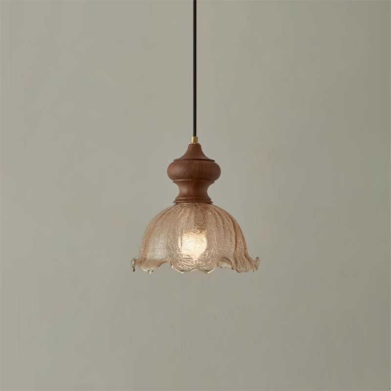Weiana Suspension Verre Ondulé Coquillage Vintage