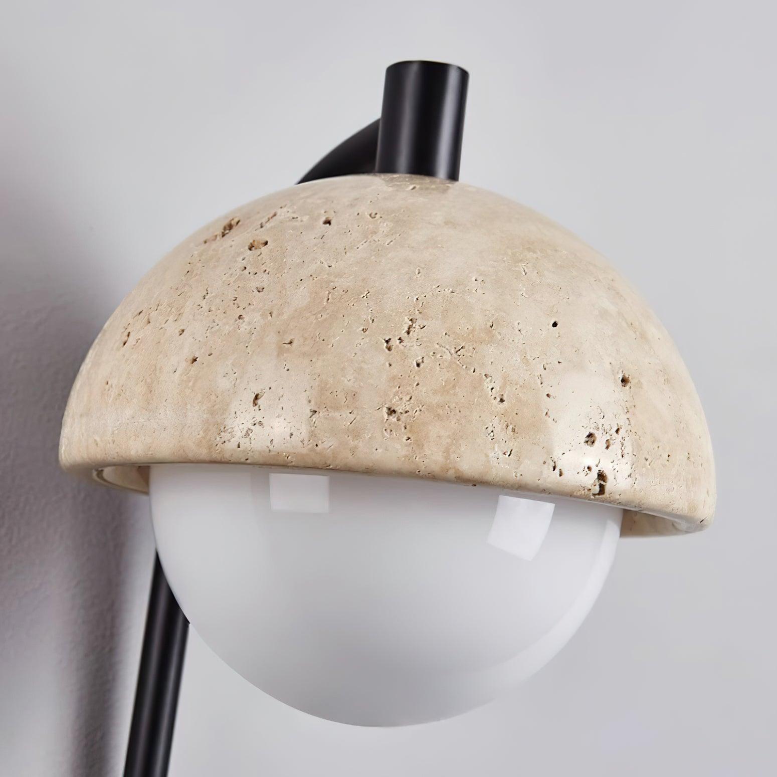 Ritta Lampe Murale Travertin Bois Dôme