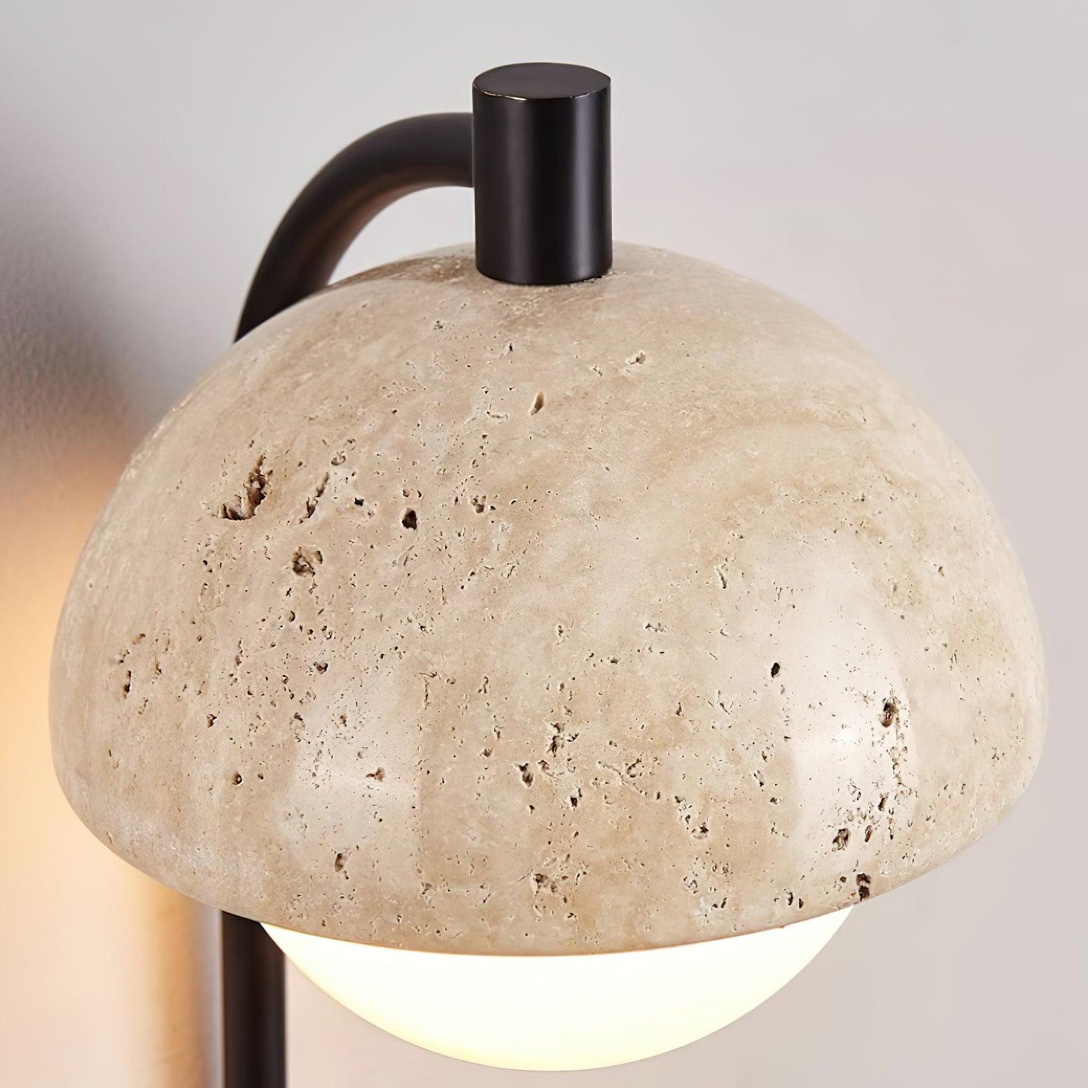 Ritta Lampe Murale Travertin Bois Dôme
