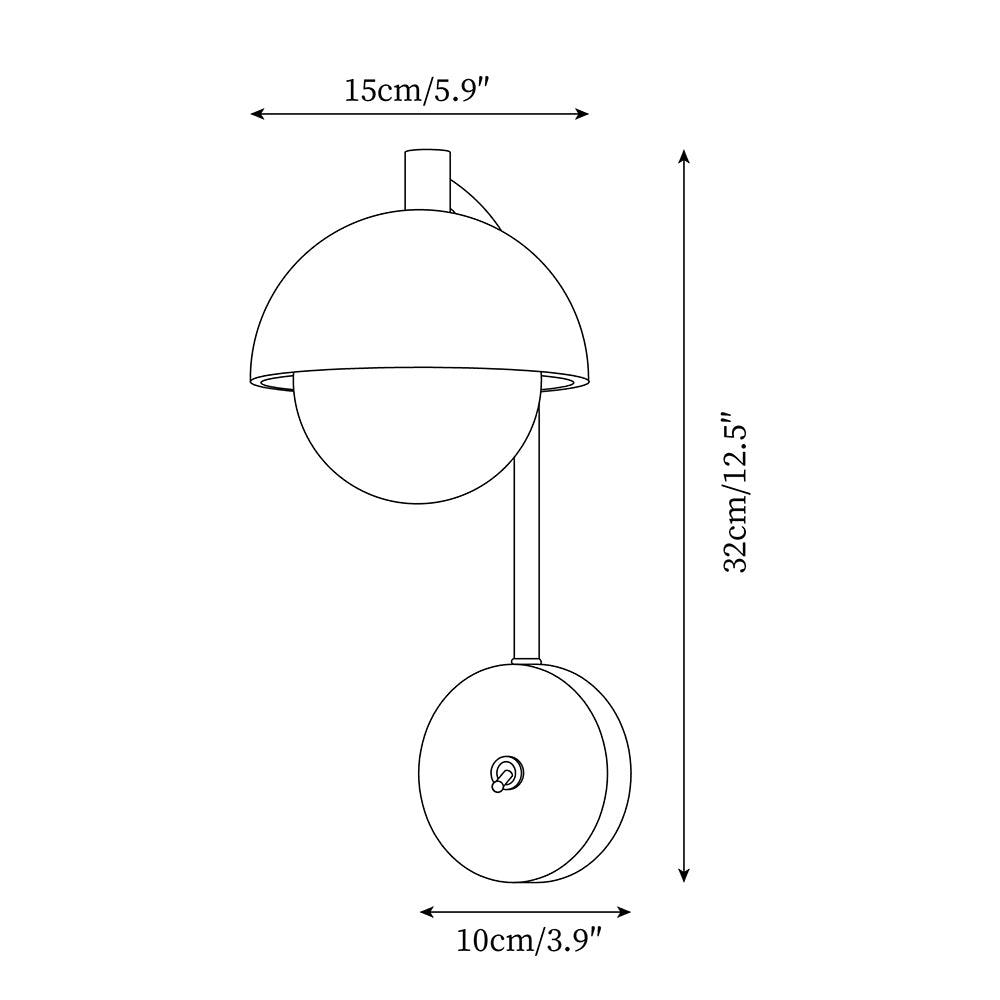 Ritta Lampe Murale Travertin Bois Dôme