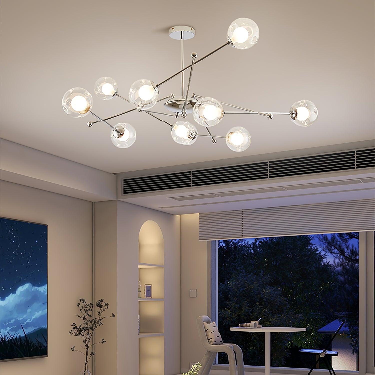 Lustra Lustre en Verre et Chrome