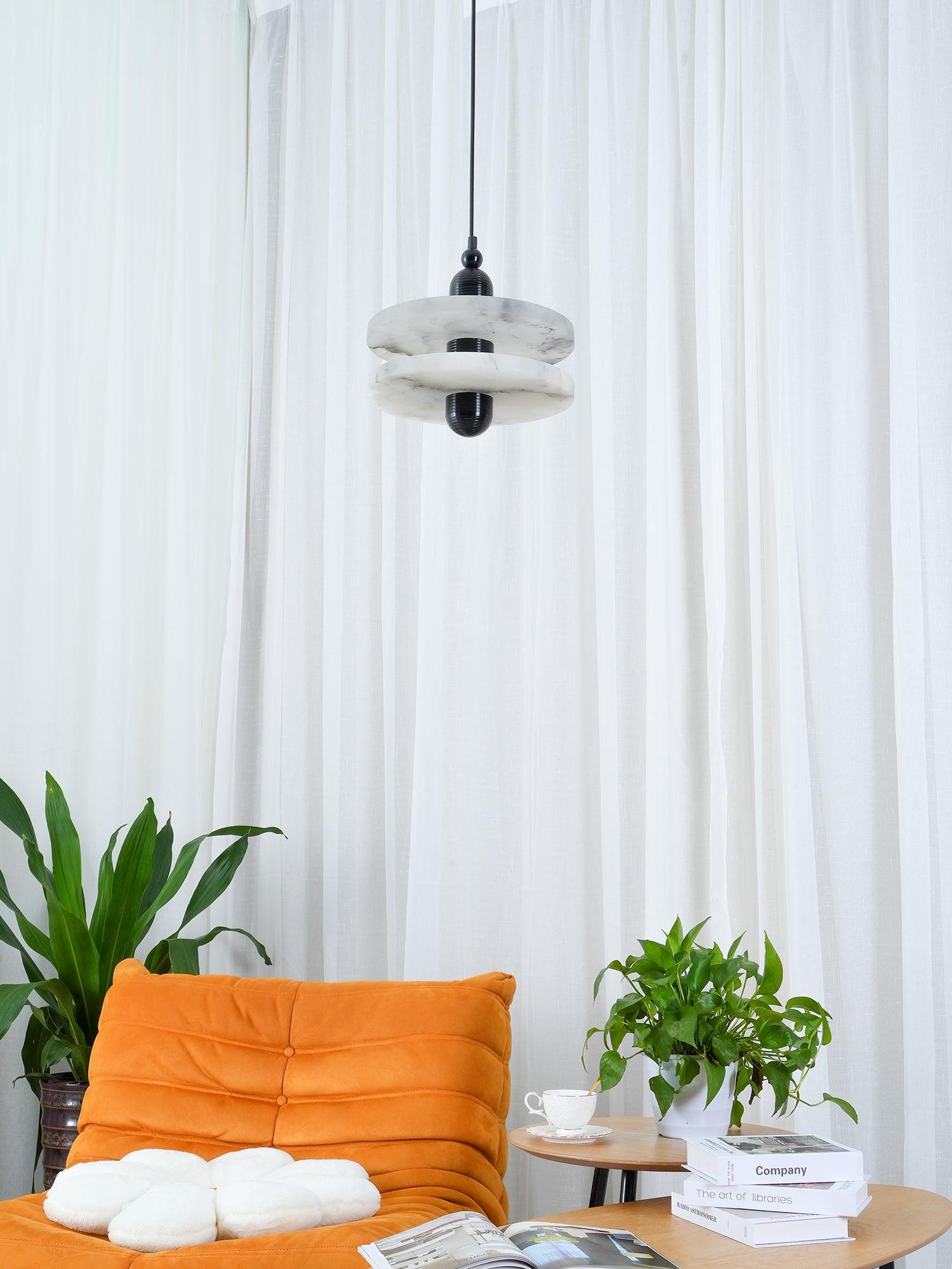 Goose Suspension en Alabastre Blanc et Cuivre