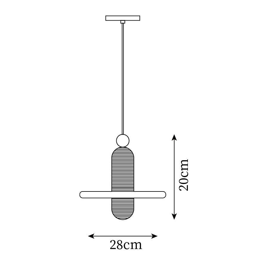 Goose Suspension en Alabastre Blanc et Cuivre