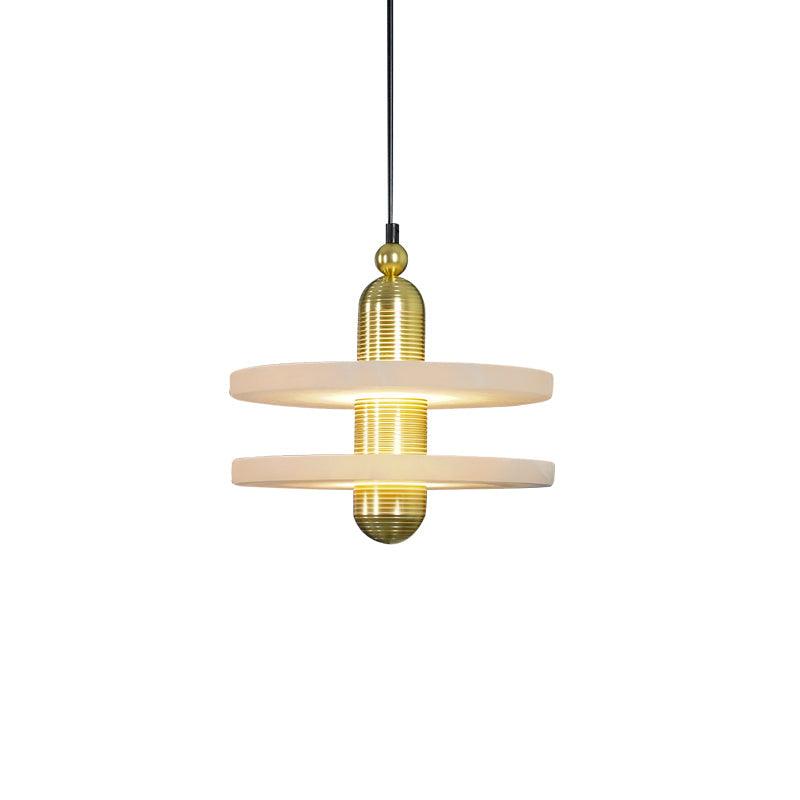 Goose Suspension en Alabastre Blanc et Cuivre