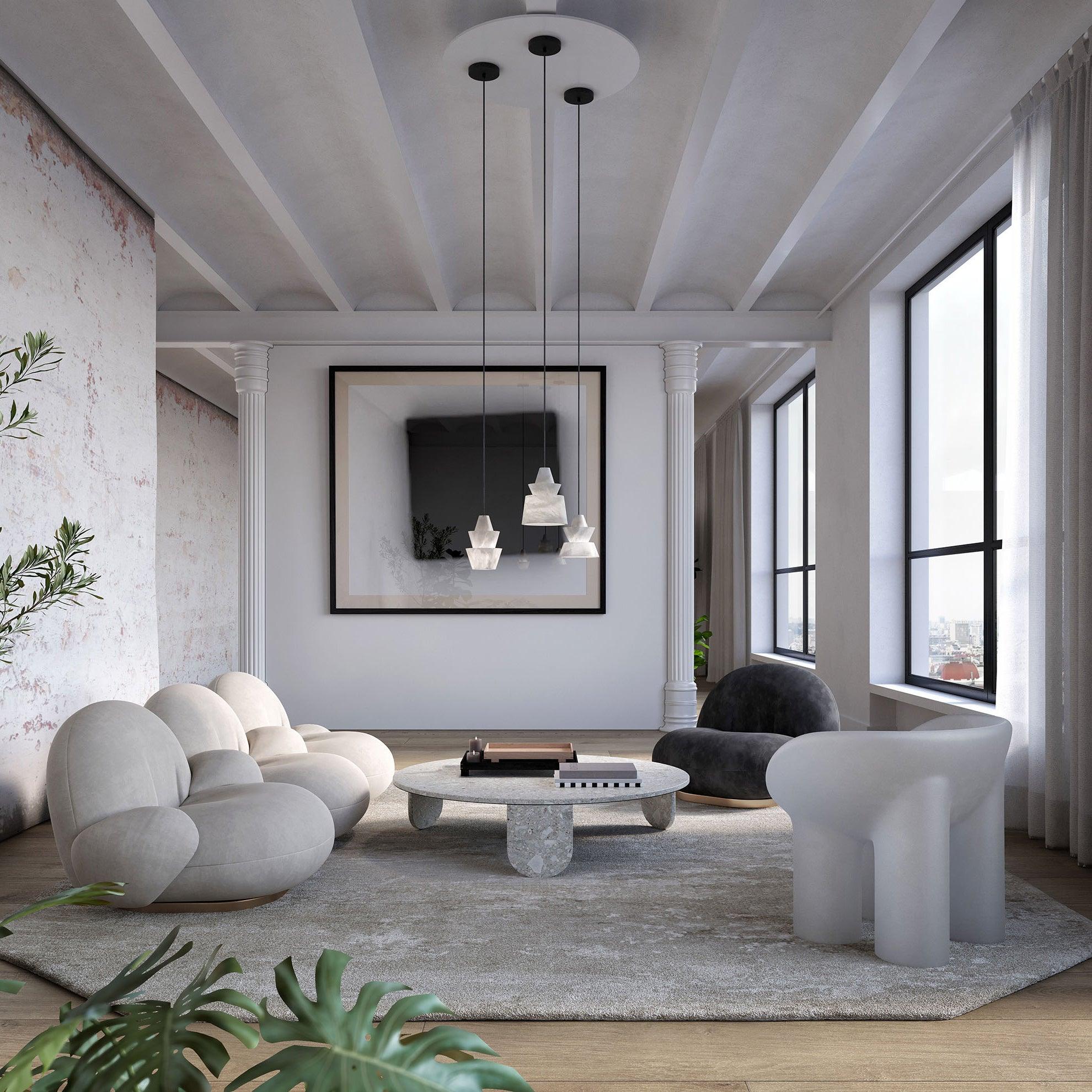 Curineth Suspension Minimaliste en Albâtre