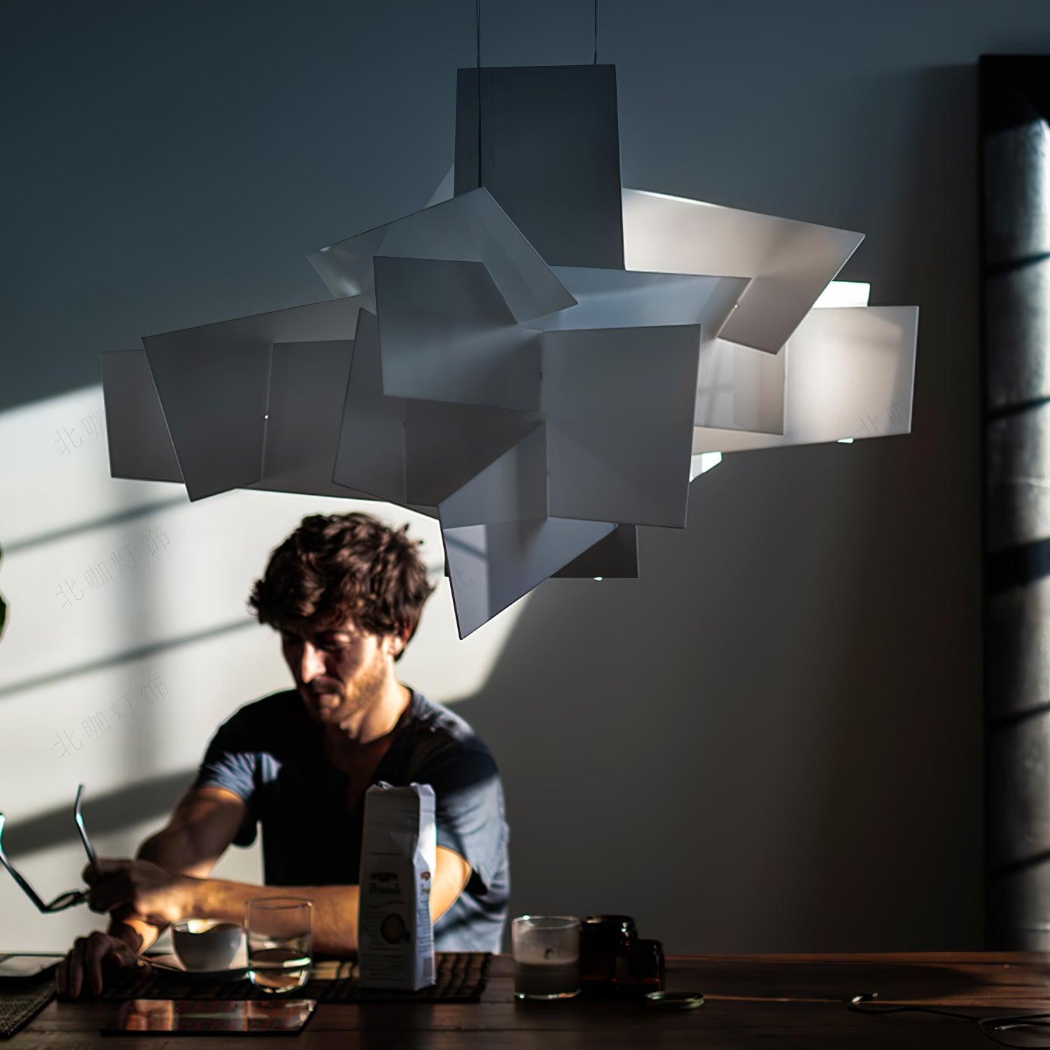 Origami Suspension blanche moderne