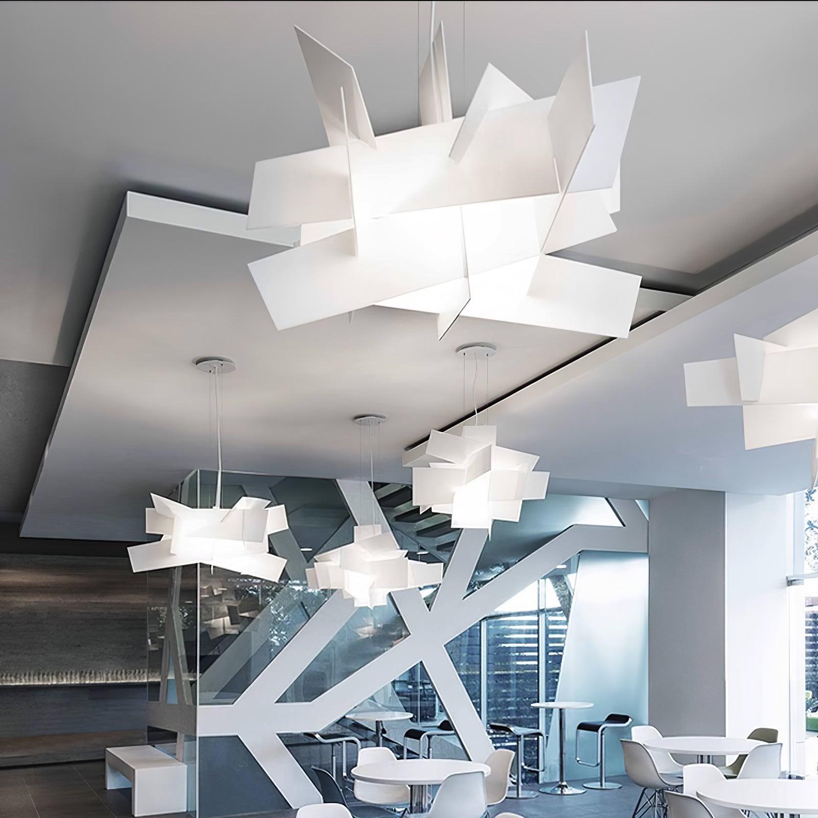 Origami Suspension blanche moderne