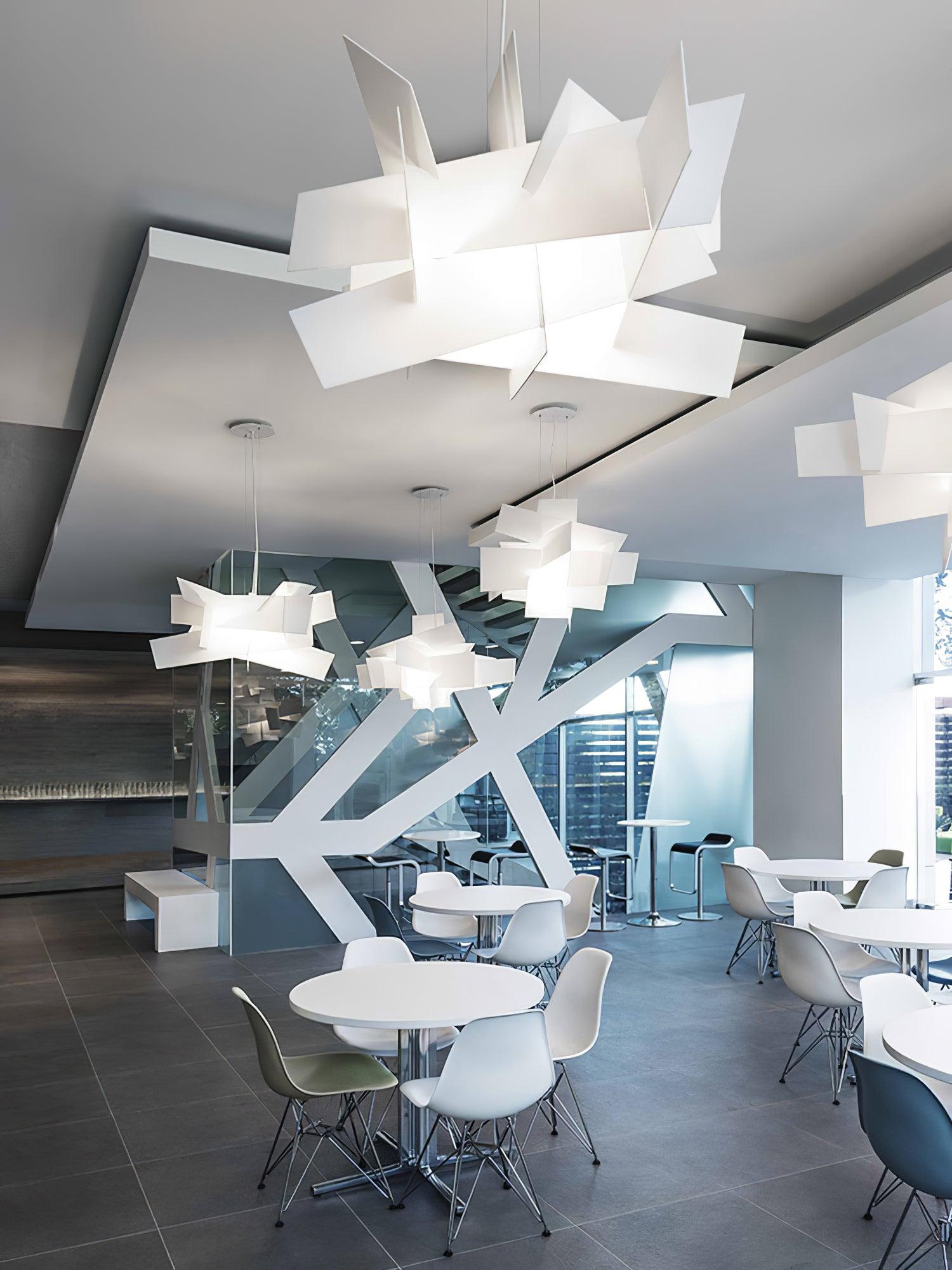 Origami Suspension blanche moderne