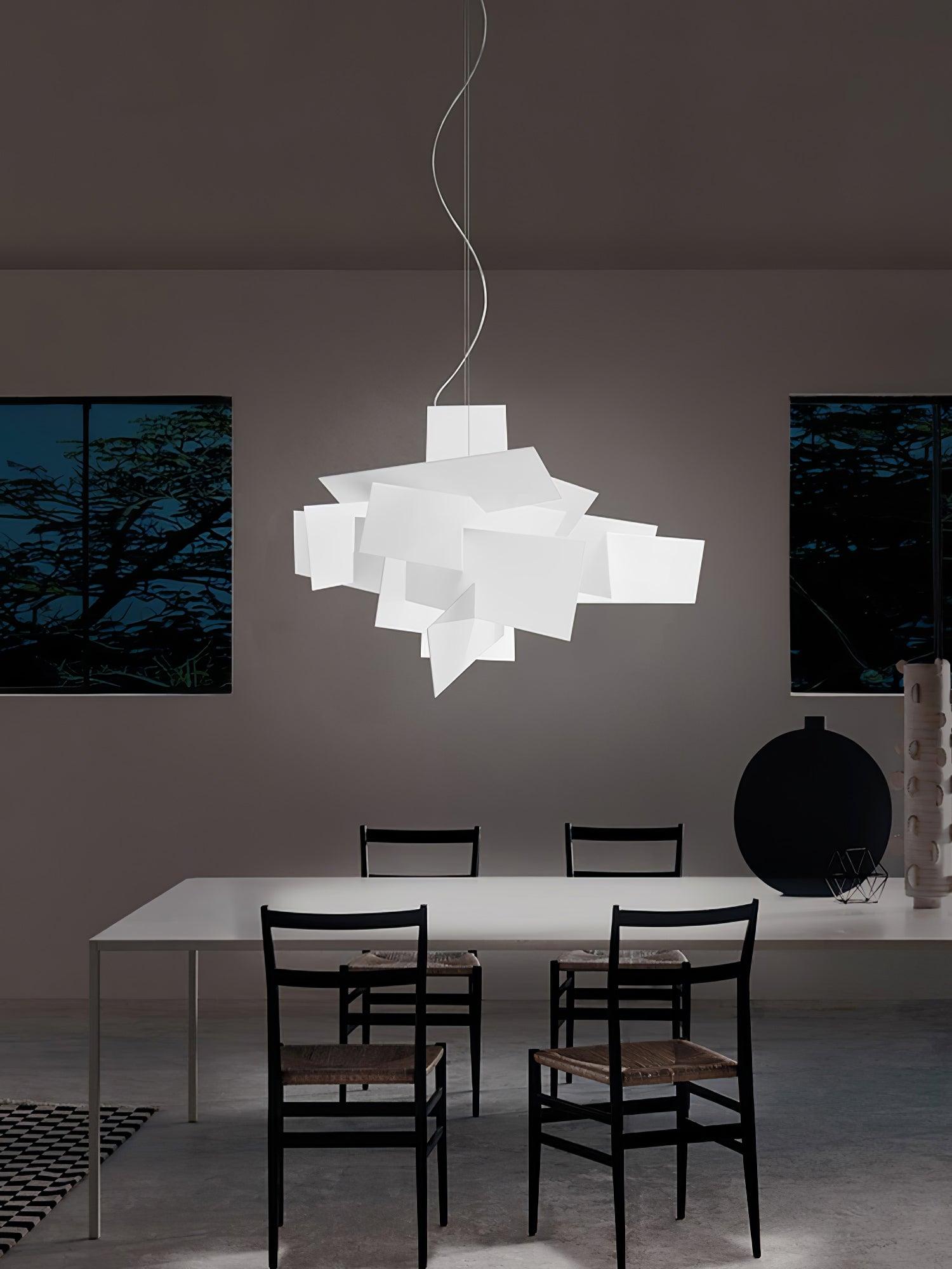 Origami Suspension blanche moderne